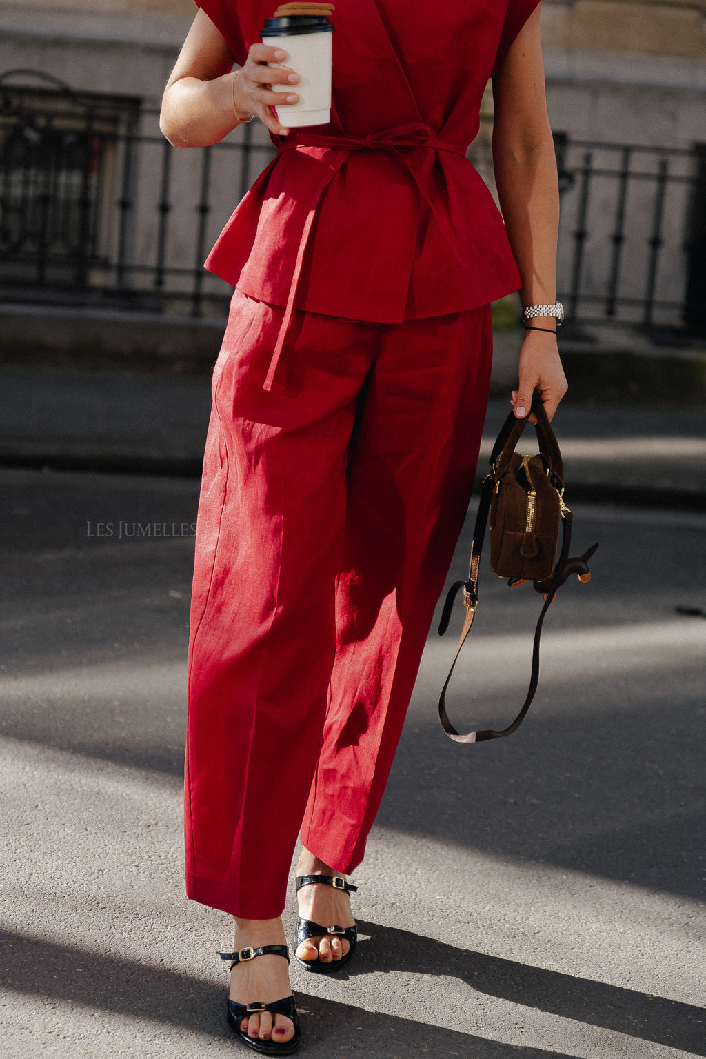 SLFBarrel Lia MW linen pant