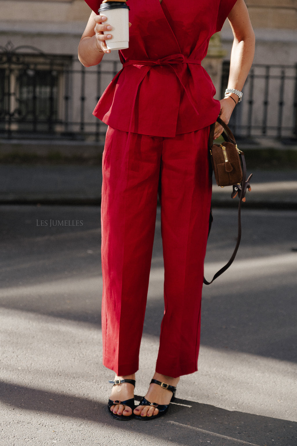 SLFBarrel Lia MW linen pant