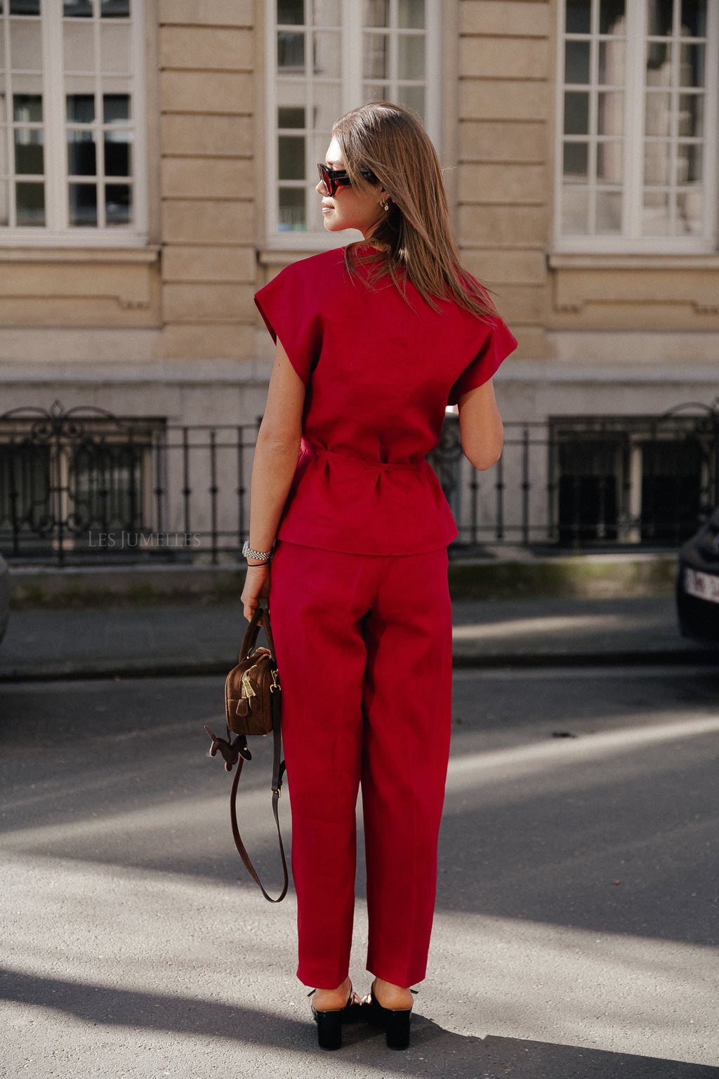 SLFLia linen vest savvy red