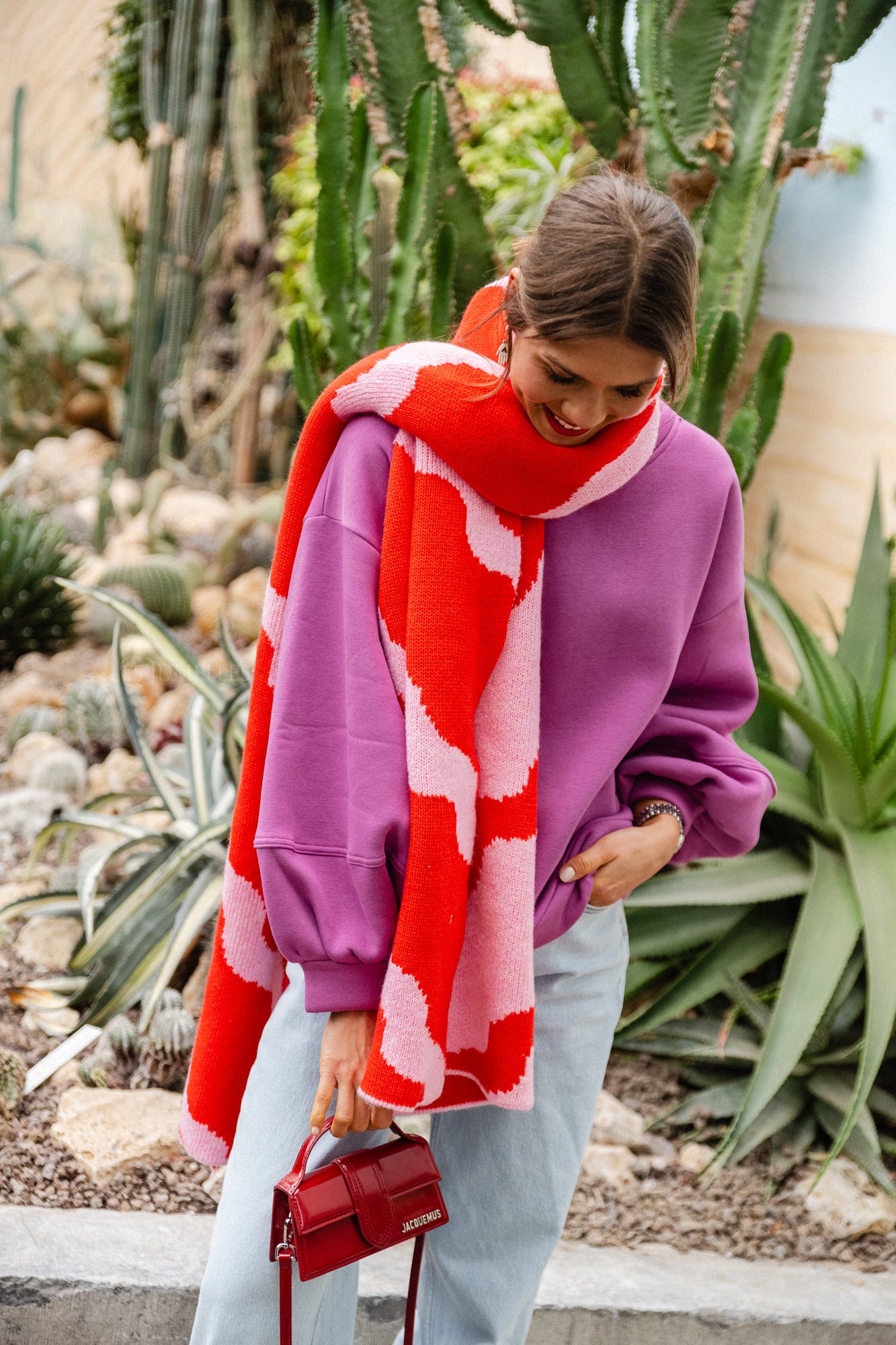 Noa scarf red/pink
