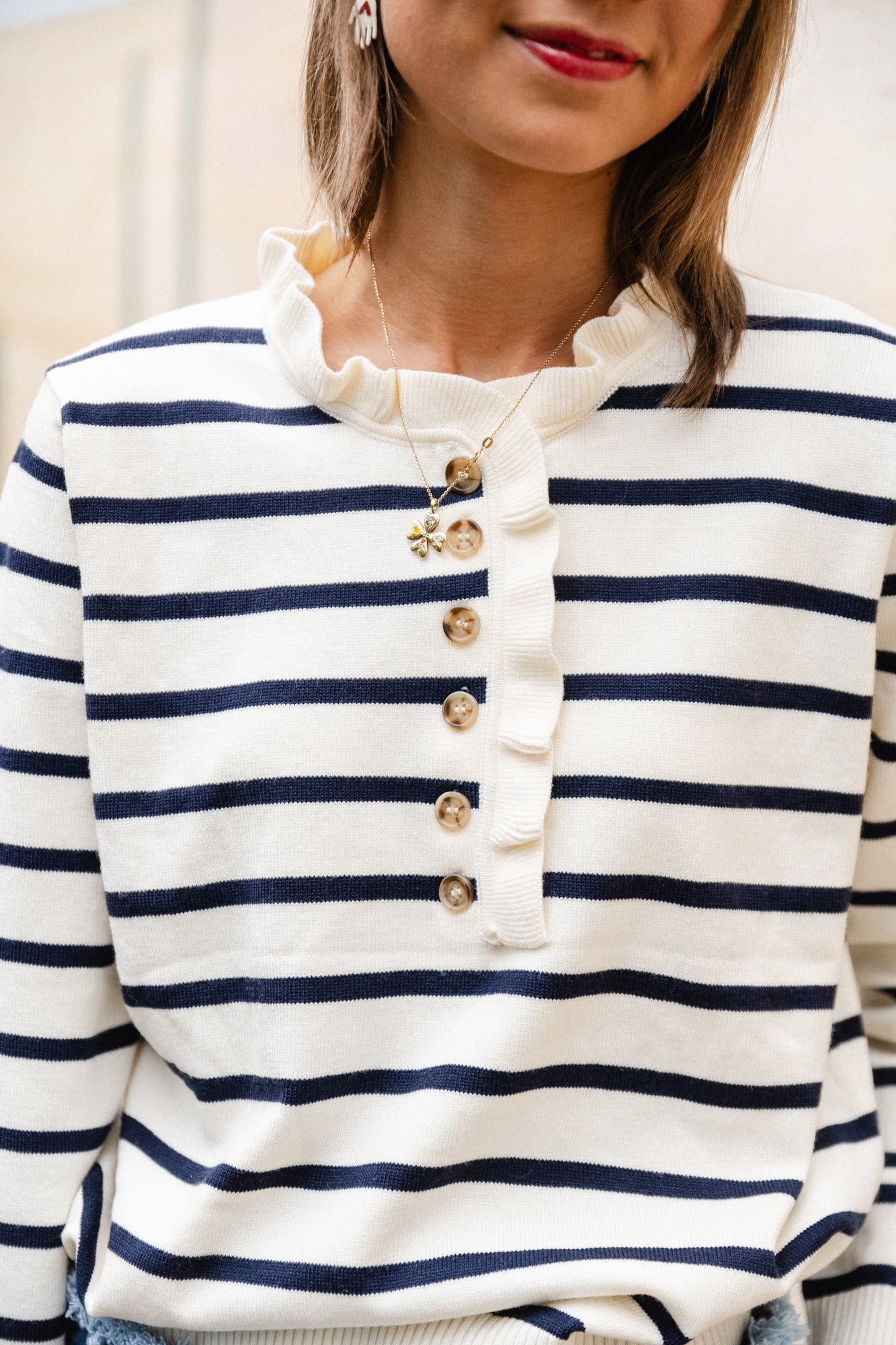 Carolina striped jumper cream/navy