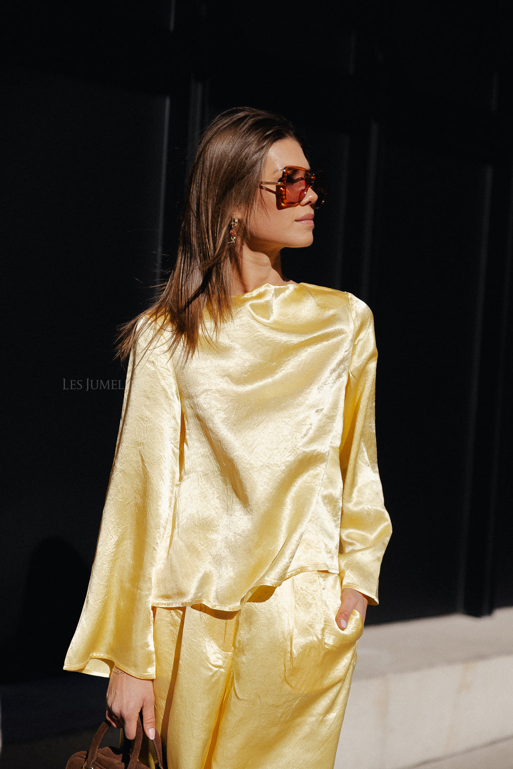 SLFSelene LS draped neckline top sundress