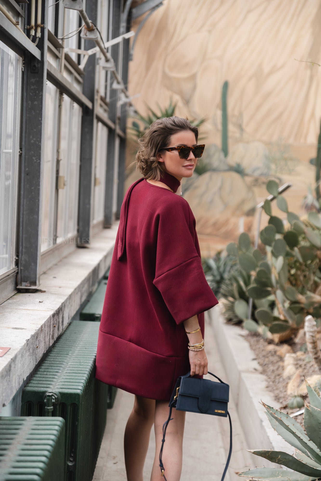 Imke korte sweaterjurk bordeaux