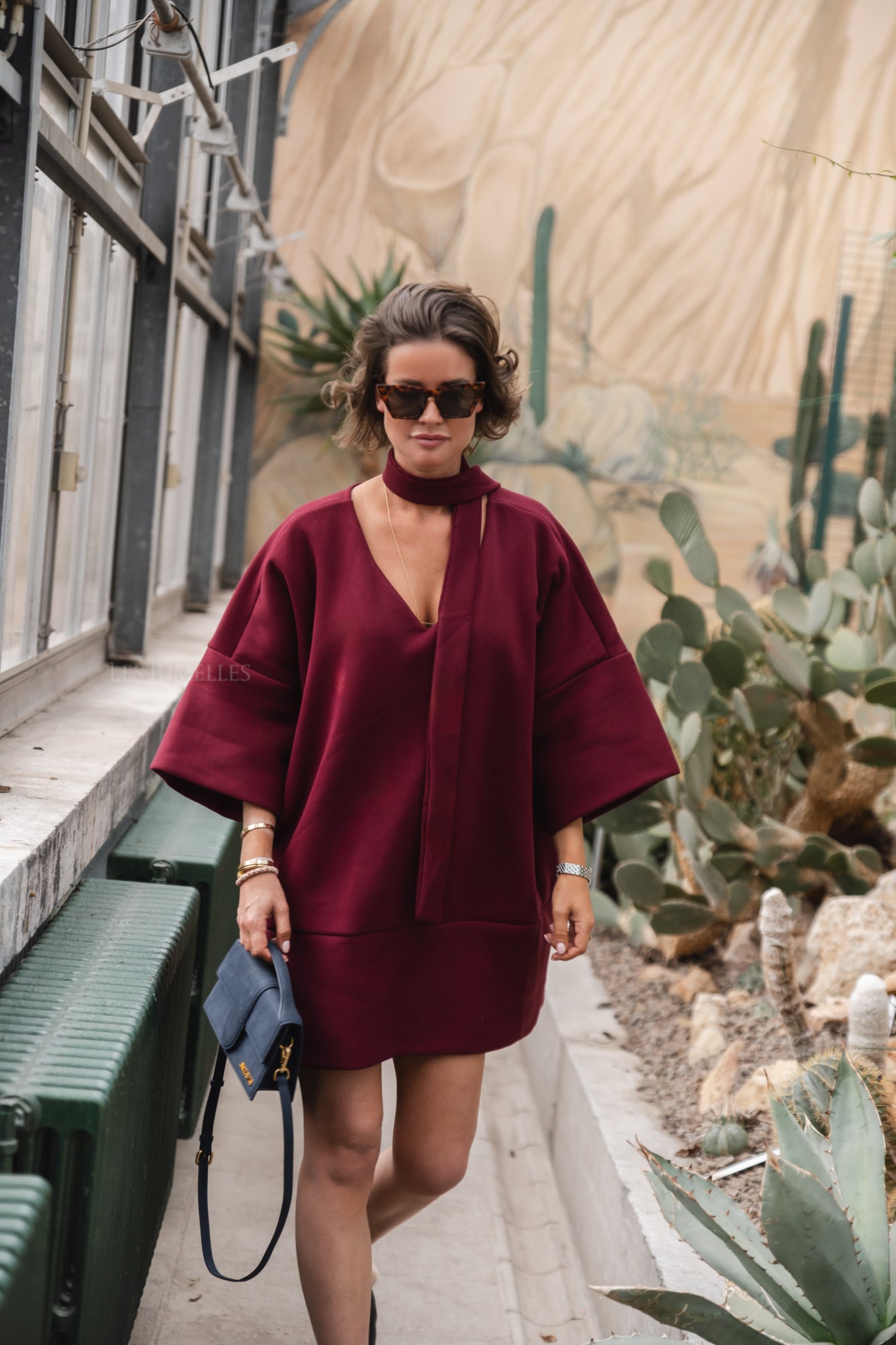 Imke short sweater dress burgundy