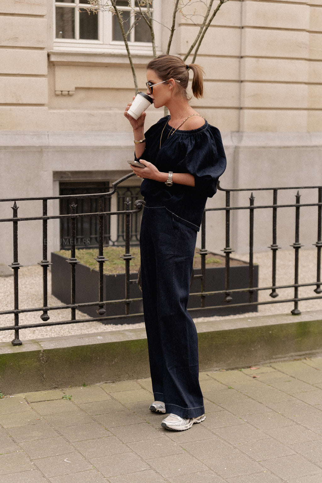 Blake wide pants denim blue