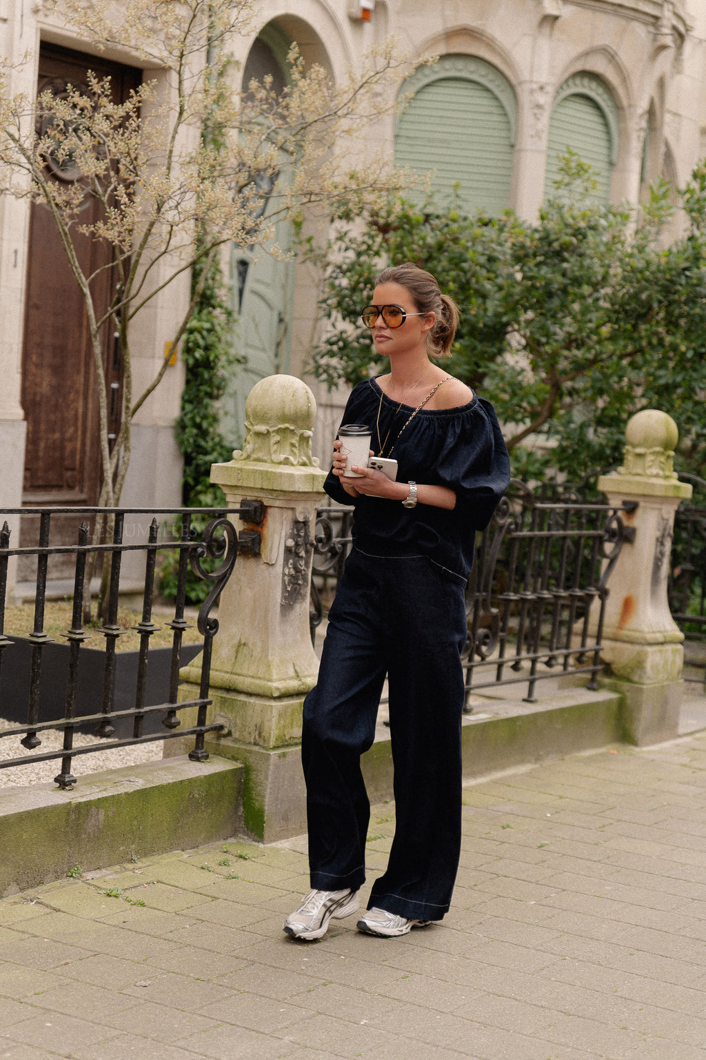 Blake wide pants denim blue