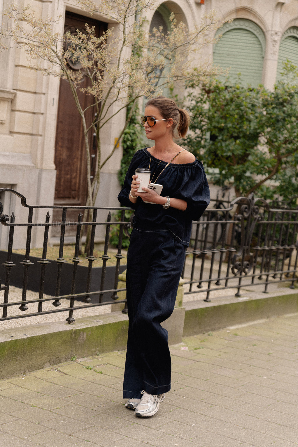 Blake wide pants denim blue
