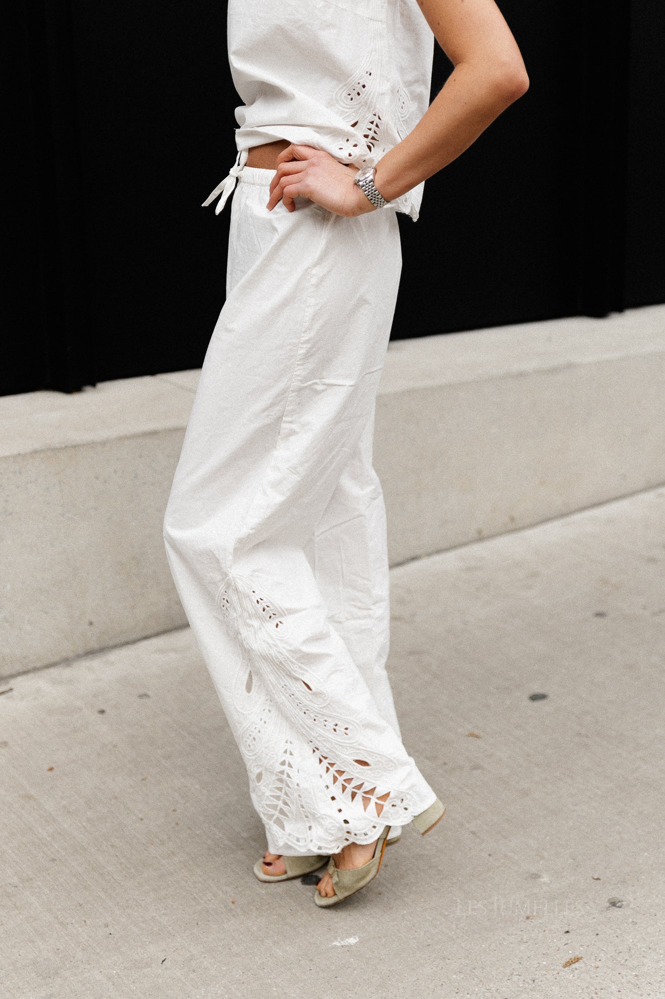 OBJMadia MW wide pant cloud dancer