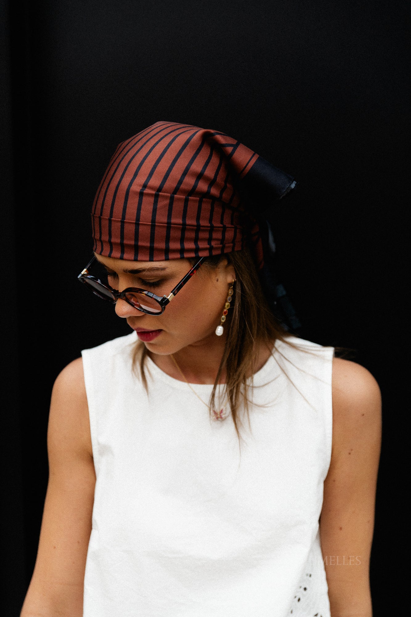 SLFSara large silk scarf cherry mahogany