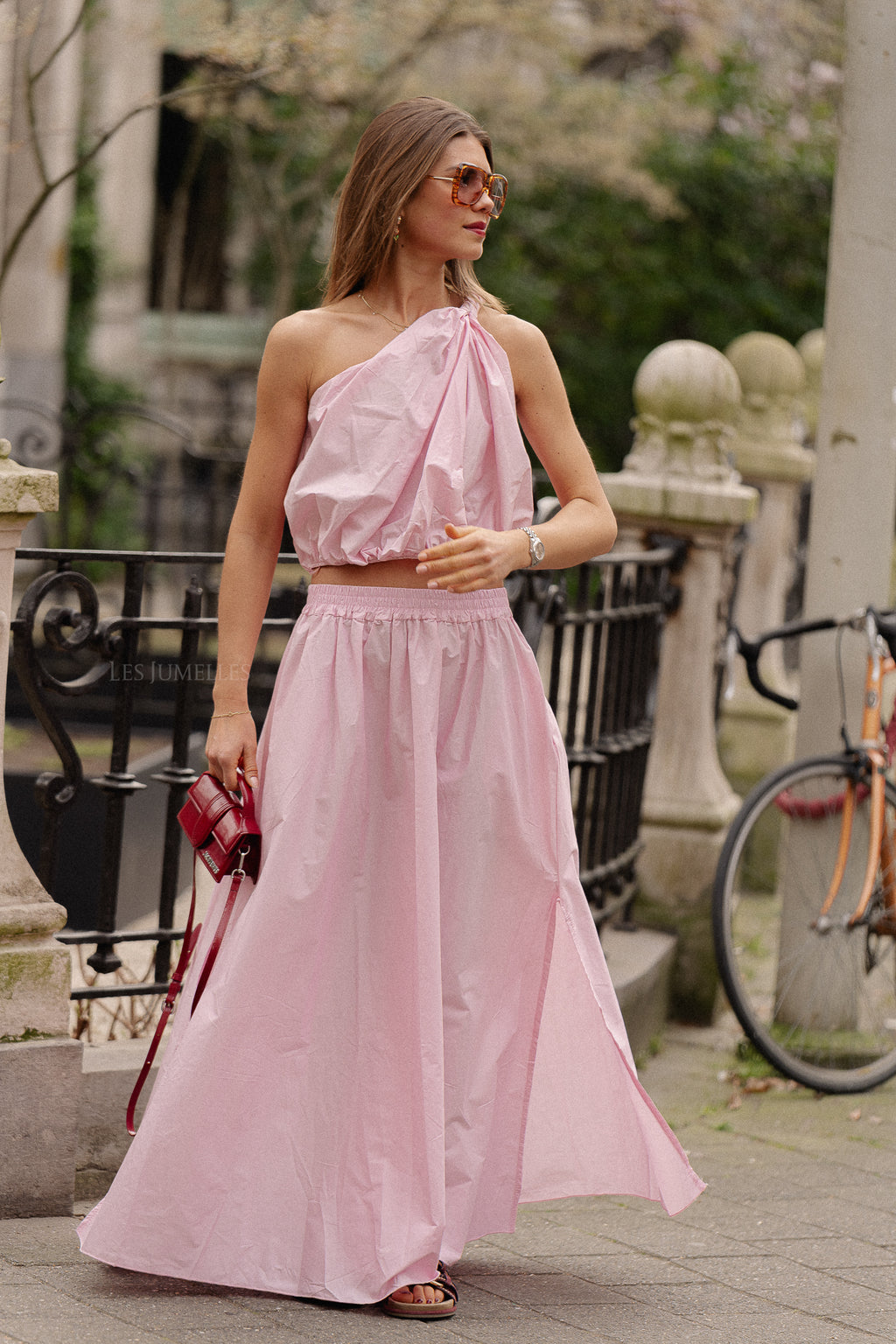 Haut asymétrique Fran rose bébé
