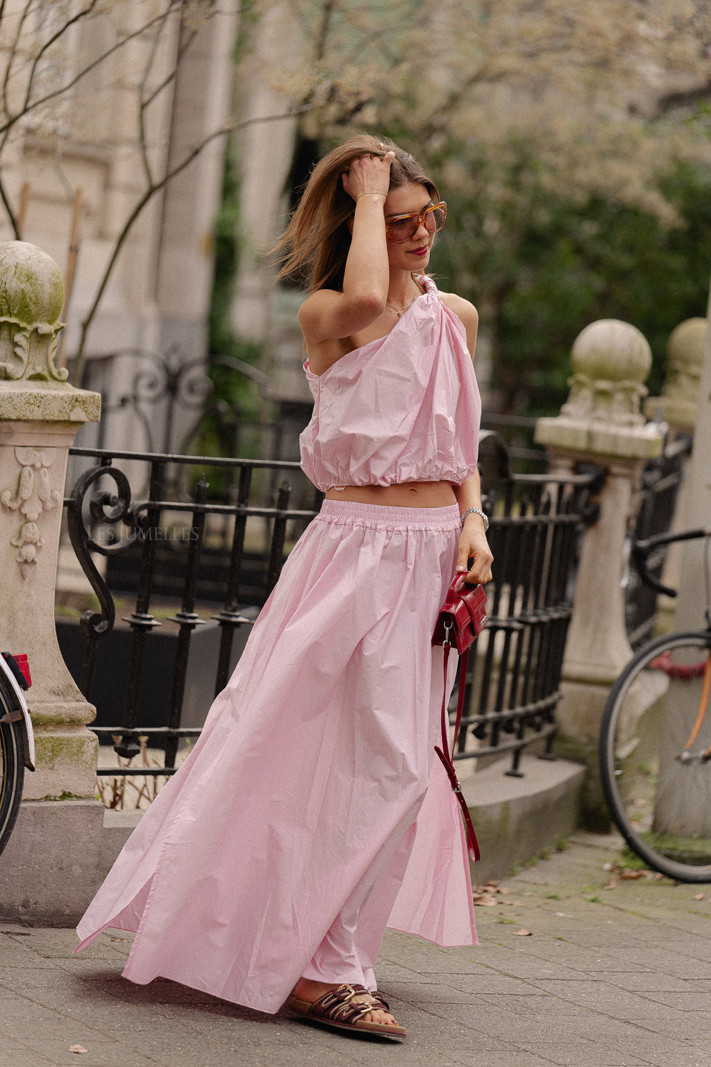 Haut asymétrique Fran rose bébé