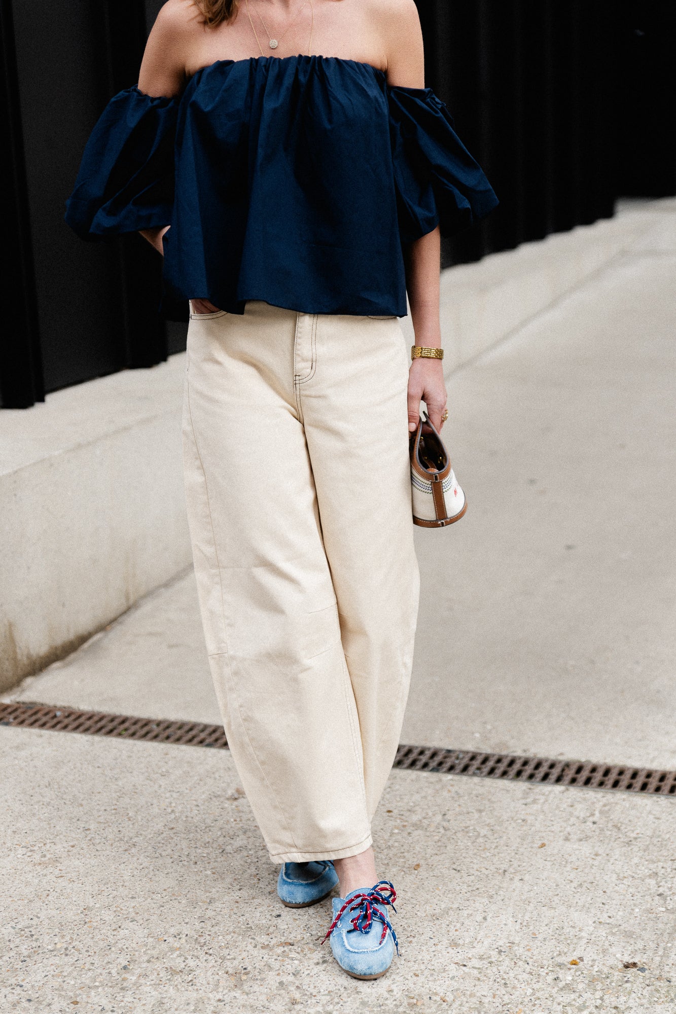 OBJMio Andrea MW cropped twill jeans birch