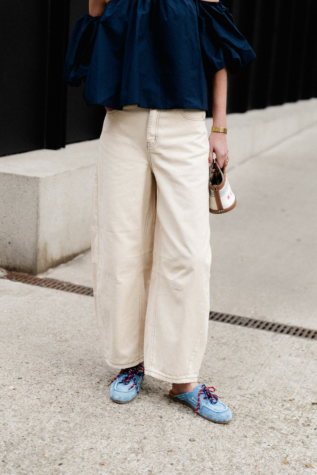 OBJMio Andrea MW cropped twill jeans birch