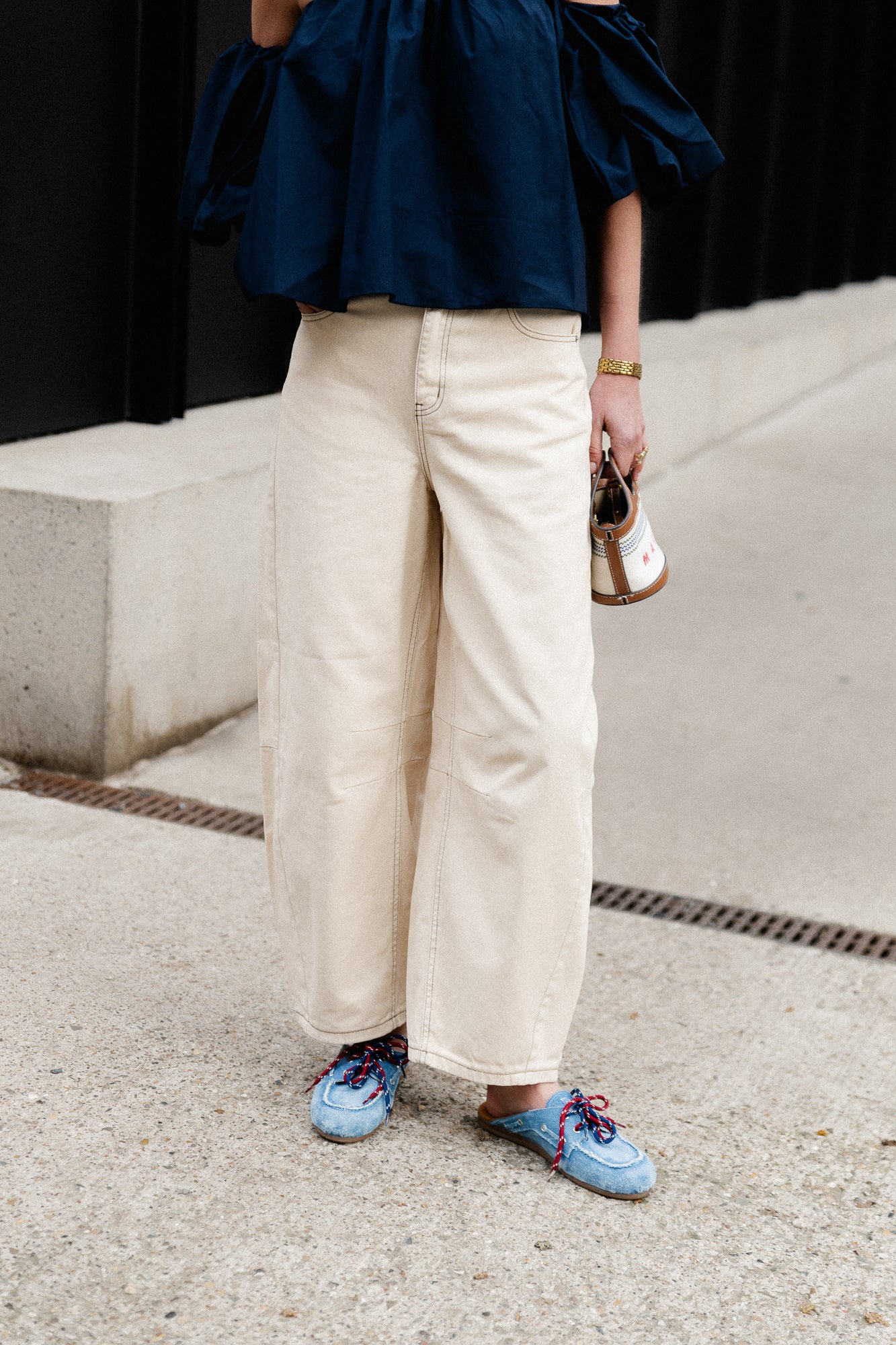 OBJMio Andrea MW cropped twill jeans birch