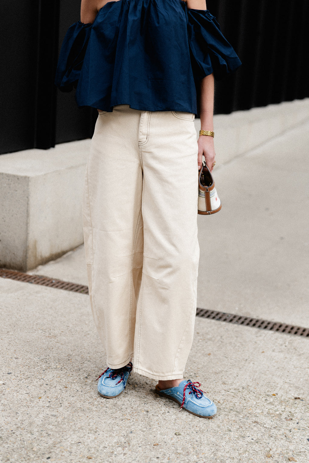 OBJMio Andrea MW cropped twill jeans birch