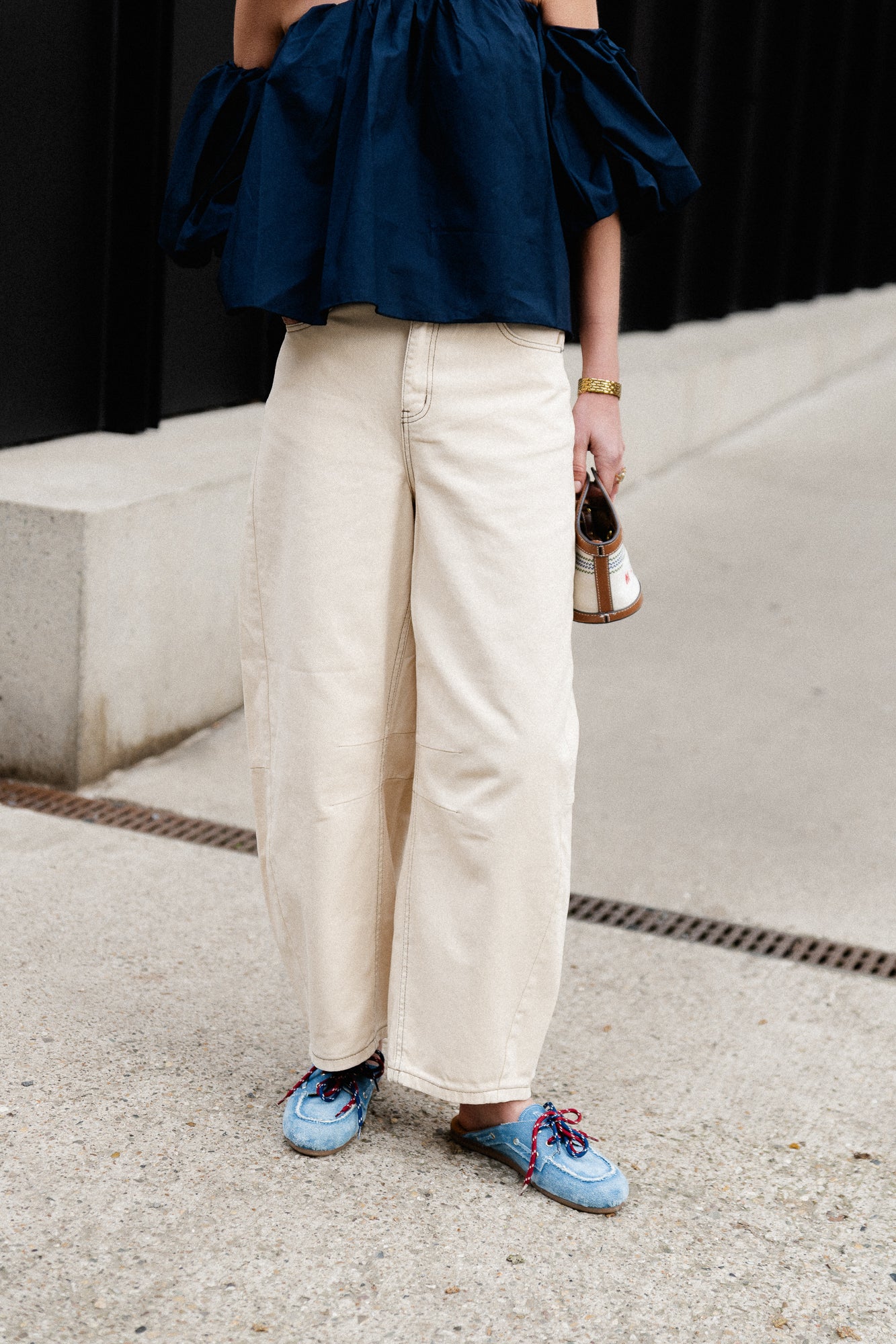 OBJMio Andrea MW cropped twill jeans birch