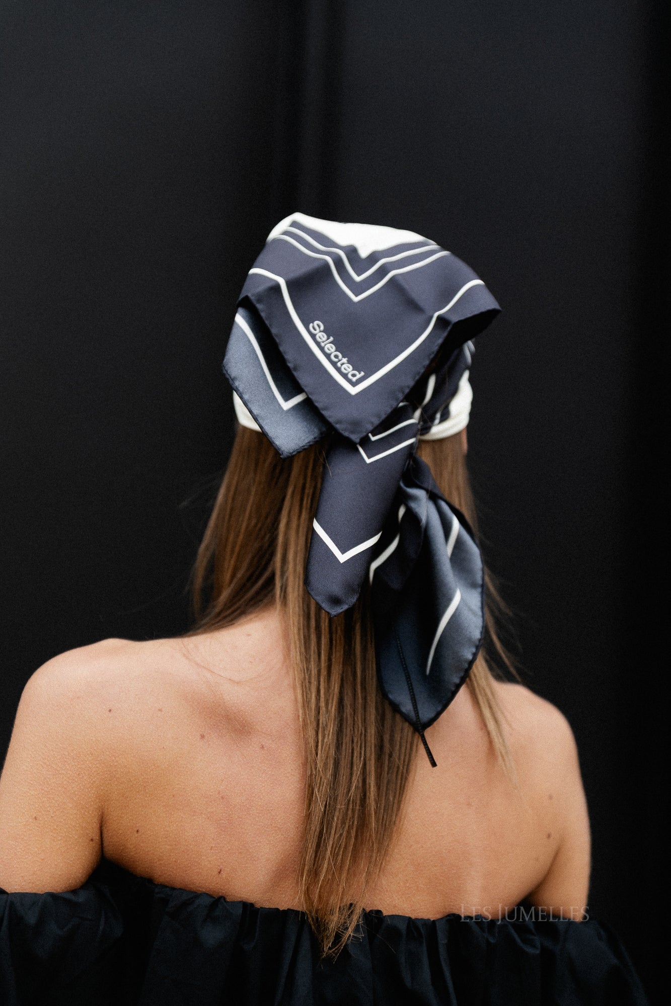 SLFSara large silk scarf egret/print