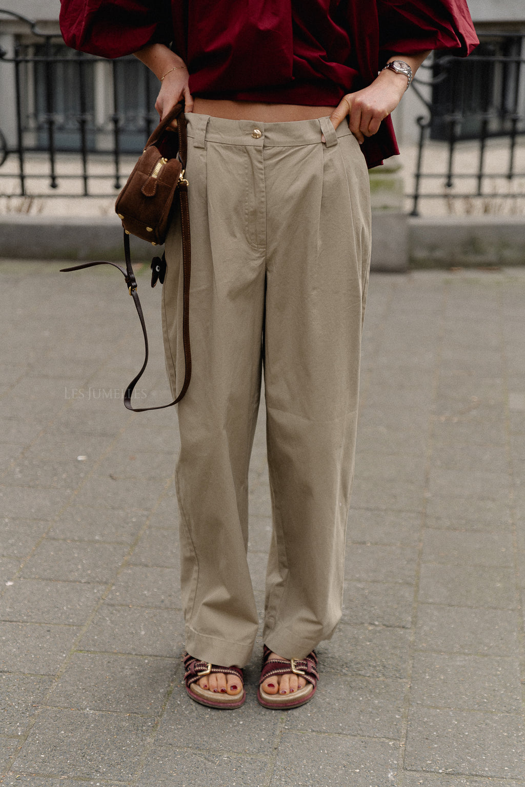 OBJMeilin HW barrel pants twill