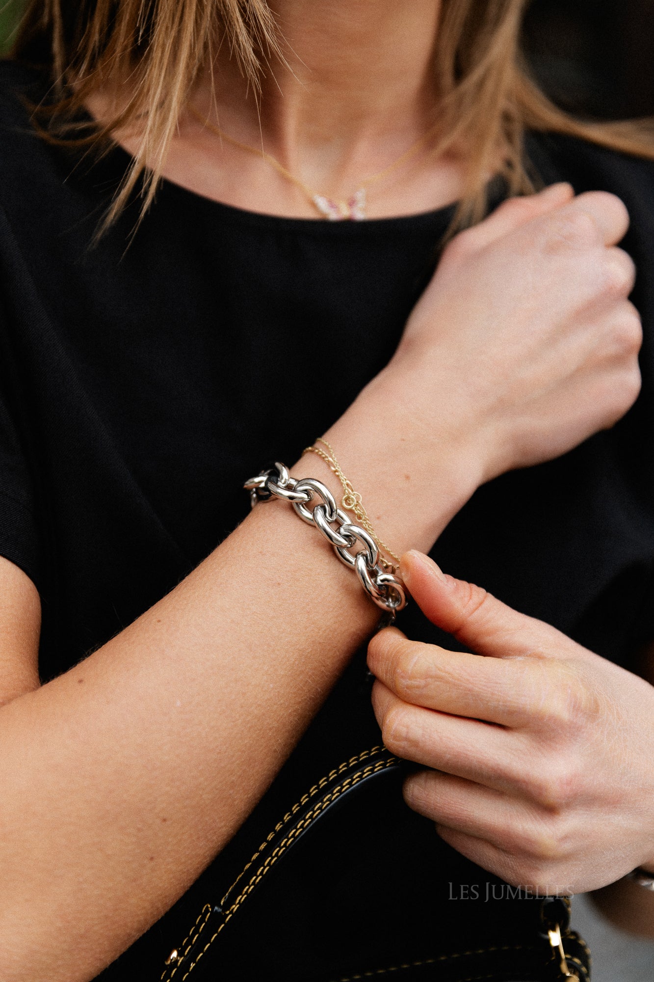Chunky chain bracelet silver