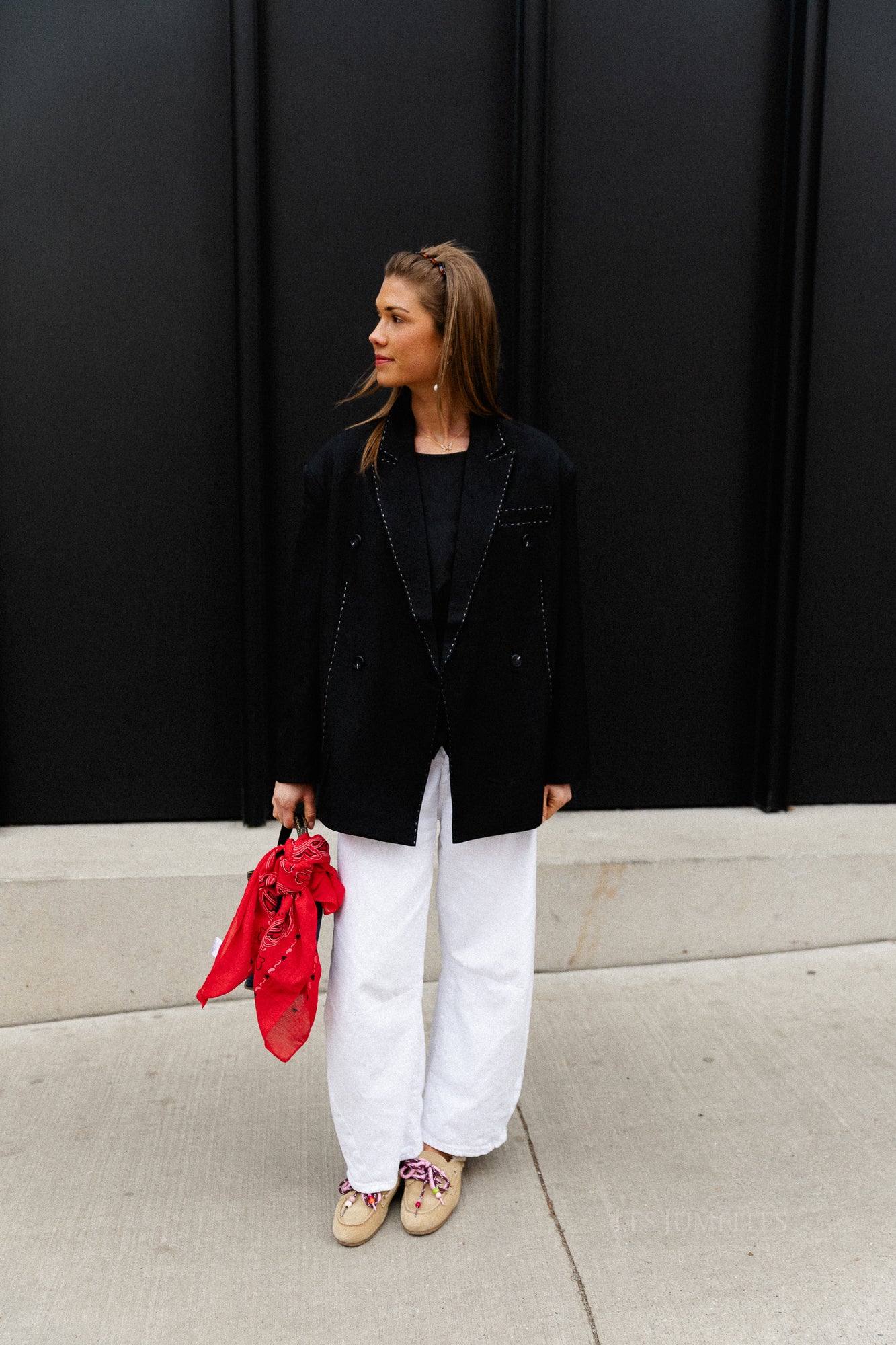 Faya stitched blazer black