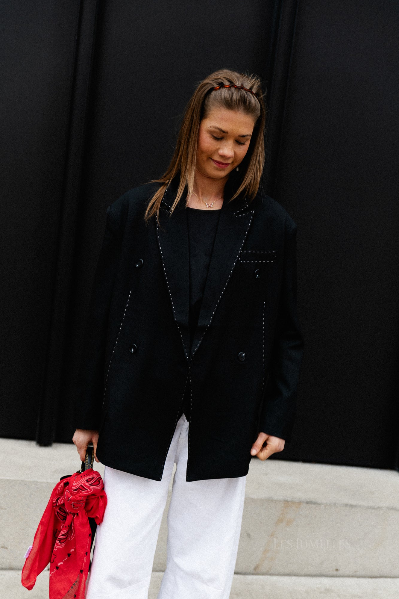 Faya stitched blazer black