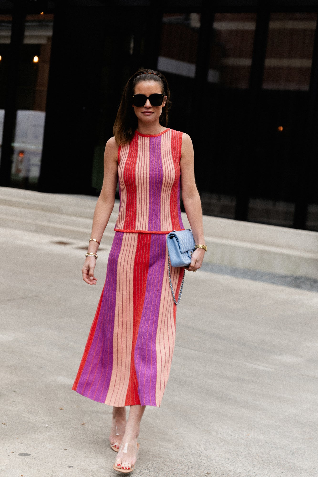 VIMelvina glitter knit ankle skirt hibiscus/multi