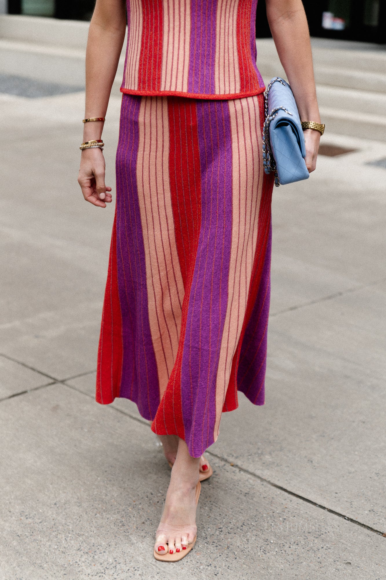 VIMelvina glitter knit ankle skirt hibiscus/multi