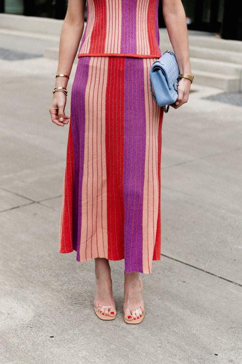 VIMelvina glitter knit ankle skirt hibiscus/multi