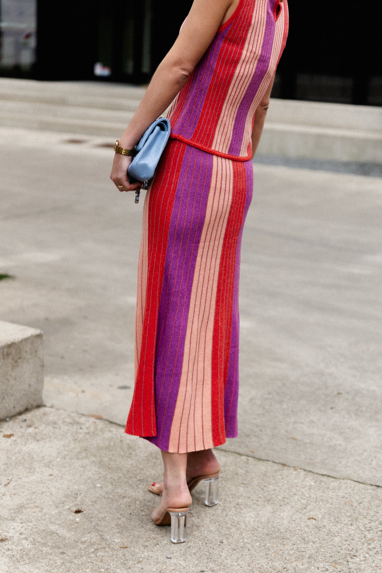 VIMelvina glitter knit ankle skirt hibiscus/multi