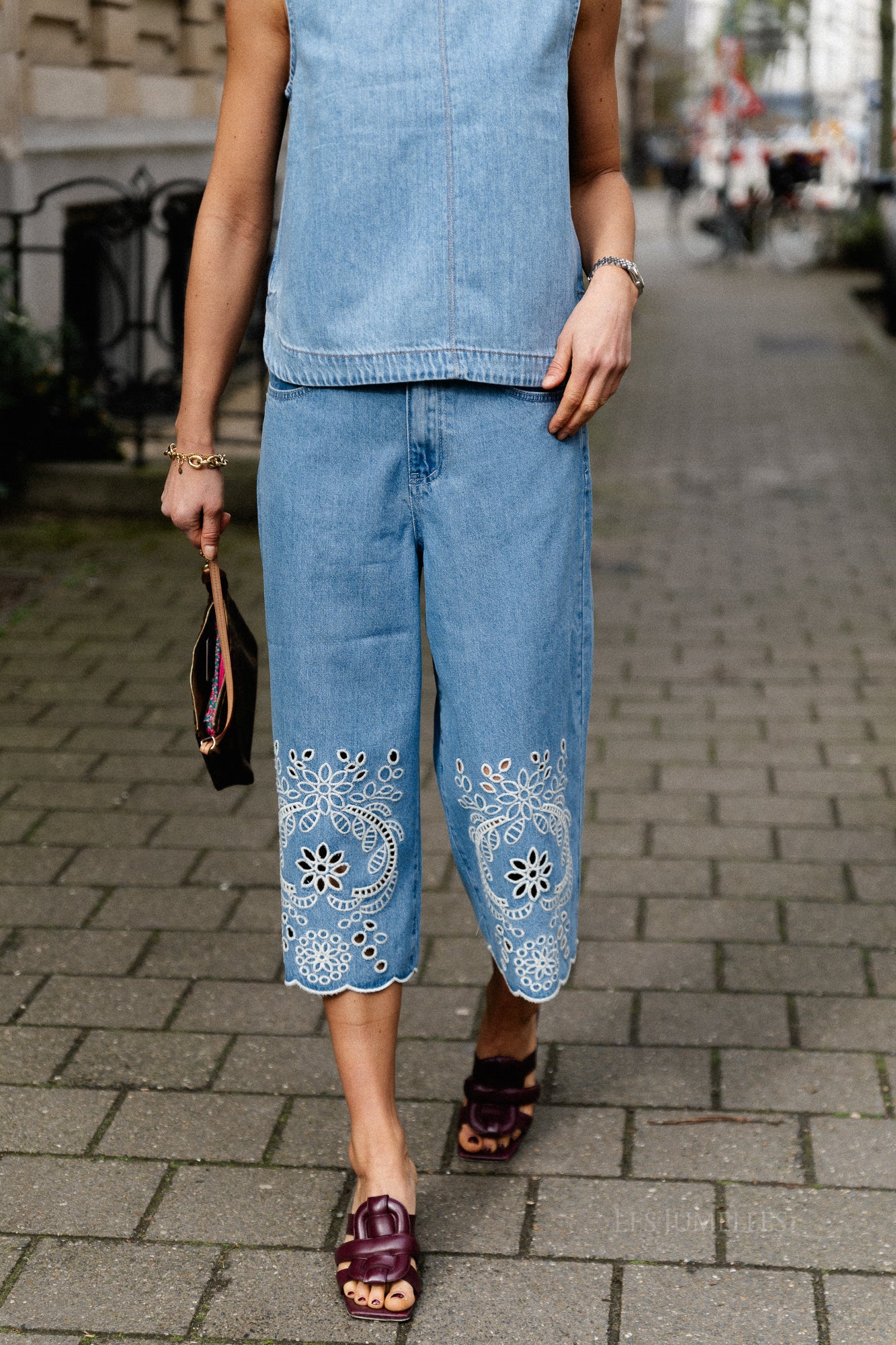 OBJidda bermuda light blue denim