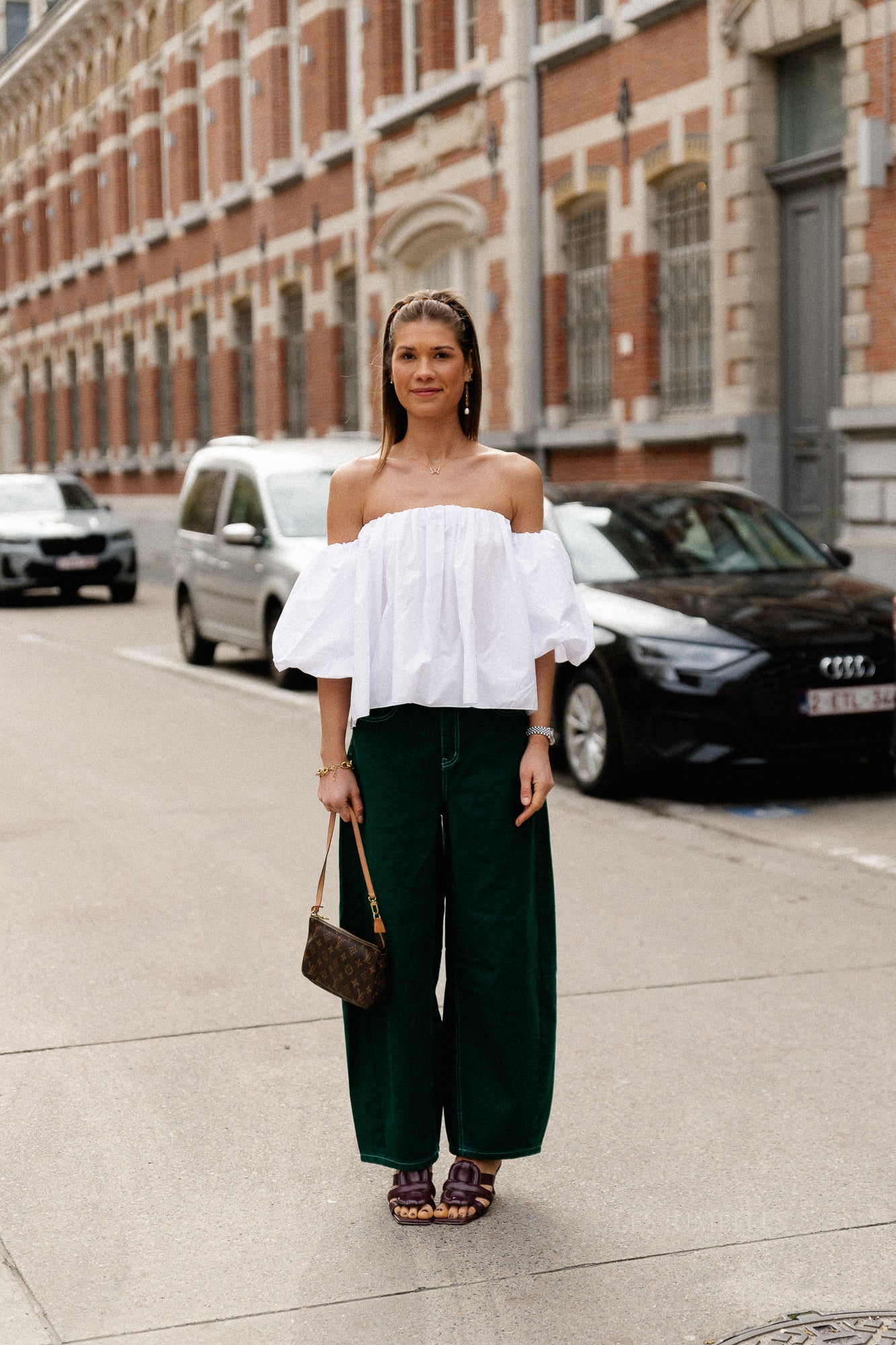 OBJMio Andrea MW cropped twill jeans botanical garden