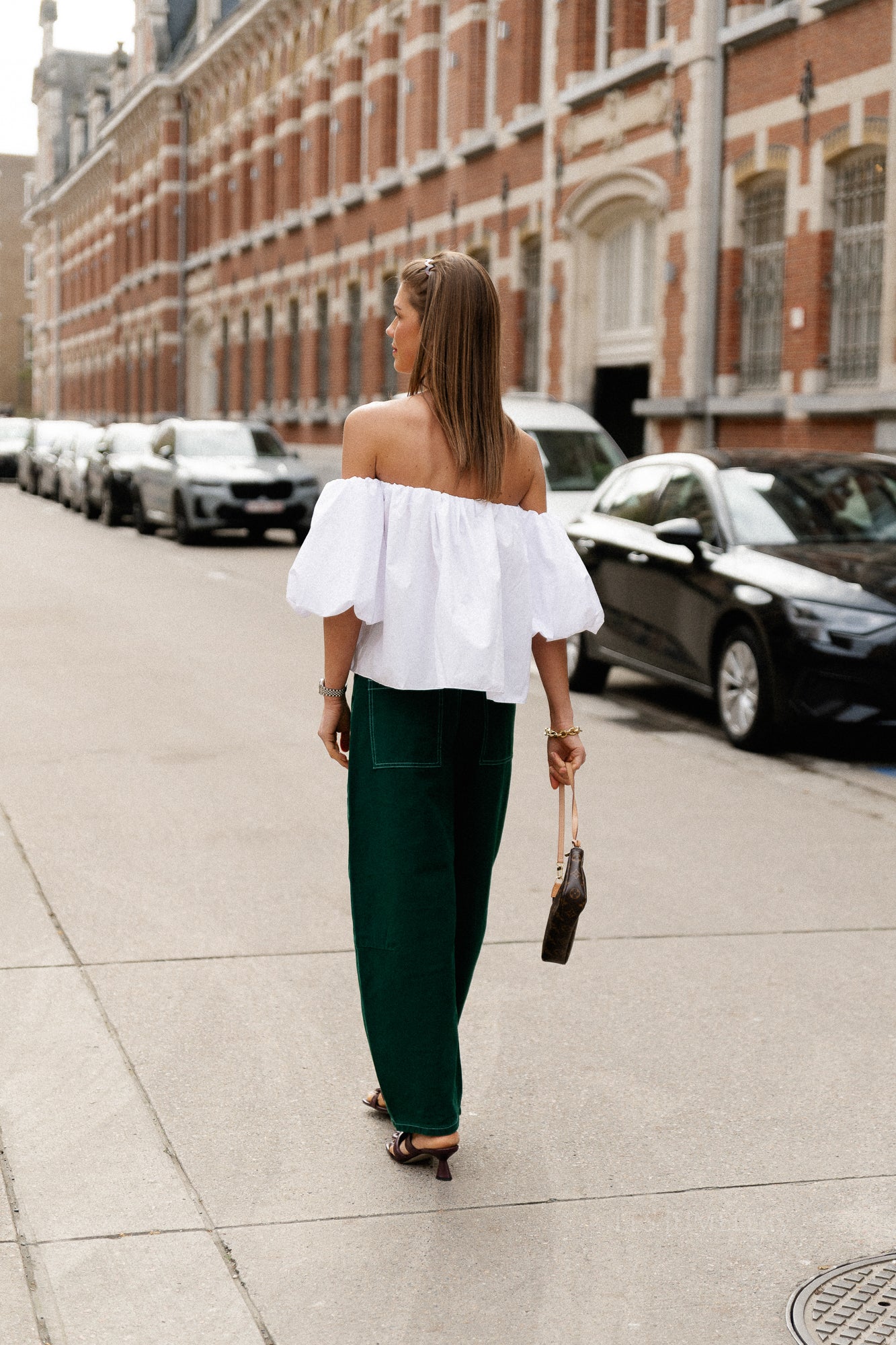 OBJMio Andrea MW cropped twill jeans botanical garden