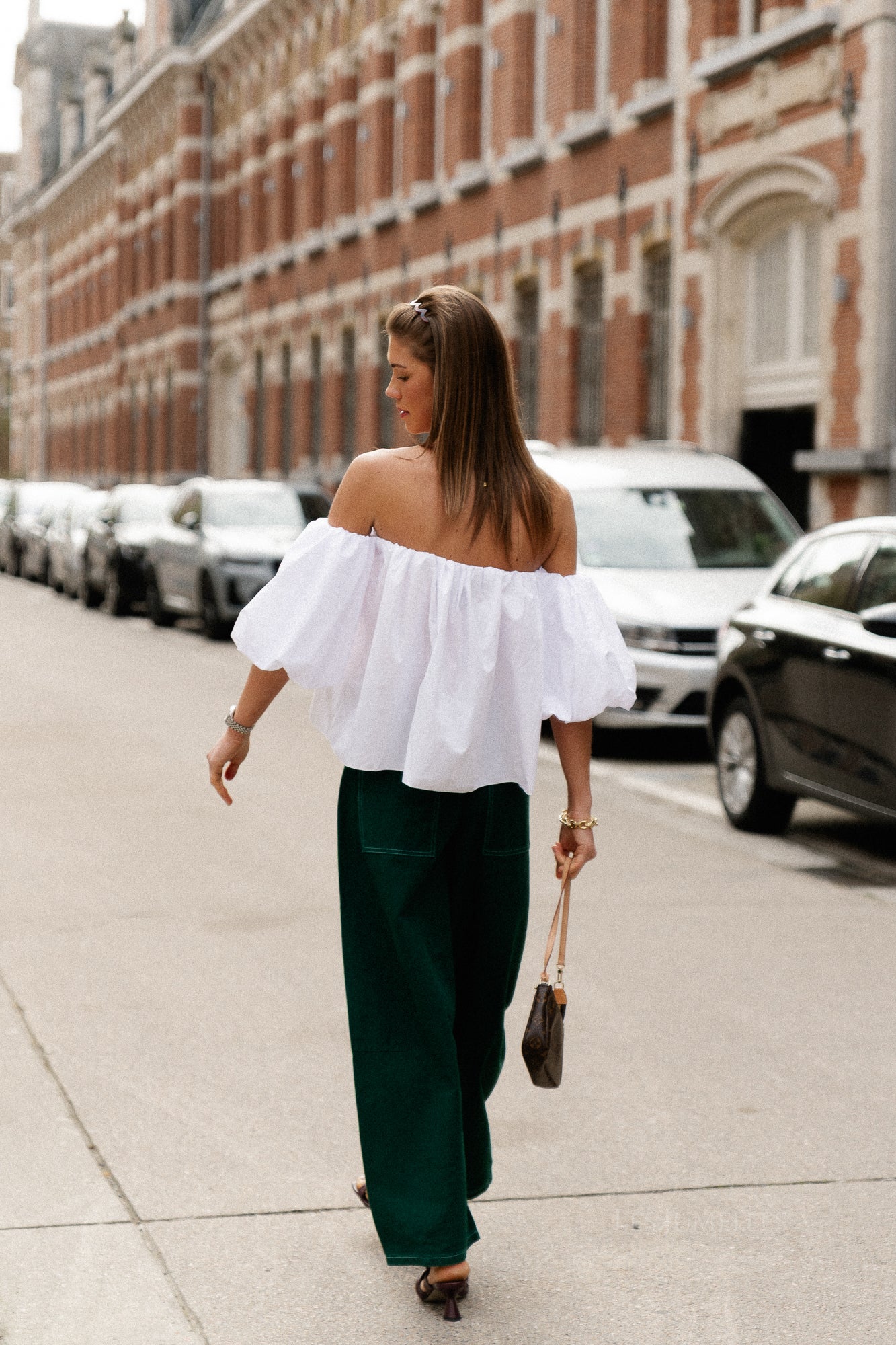 OBJMio Andrea MW cropped twill jeans botanical garden