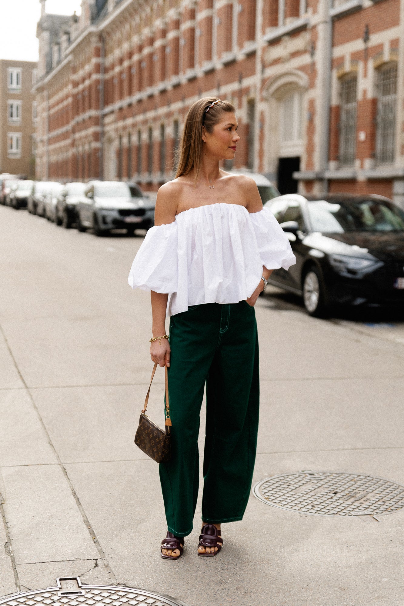 OBJMio Andrea MW cropped twill jeans botanical garden