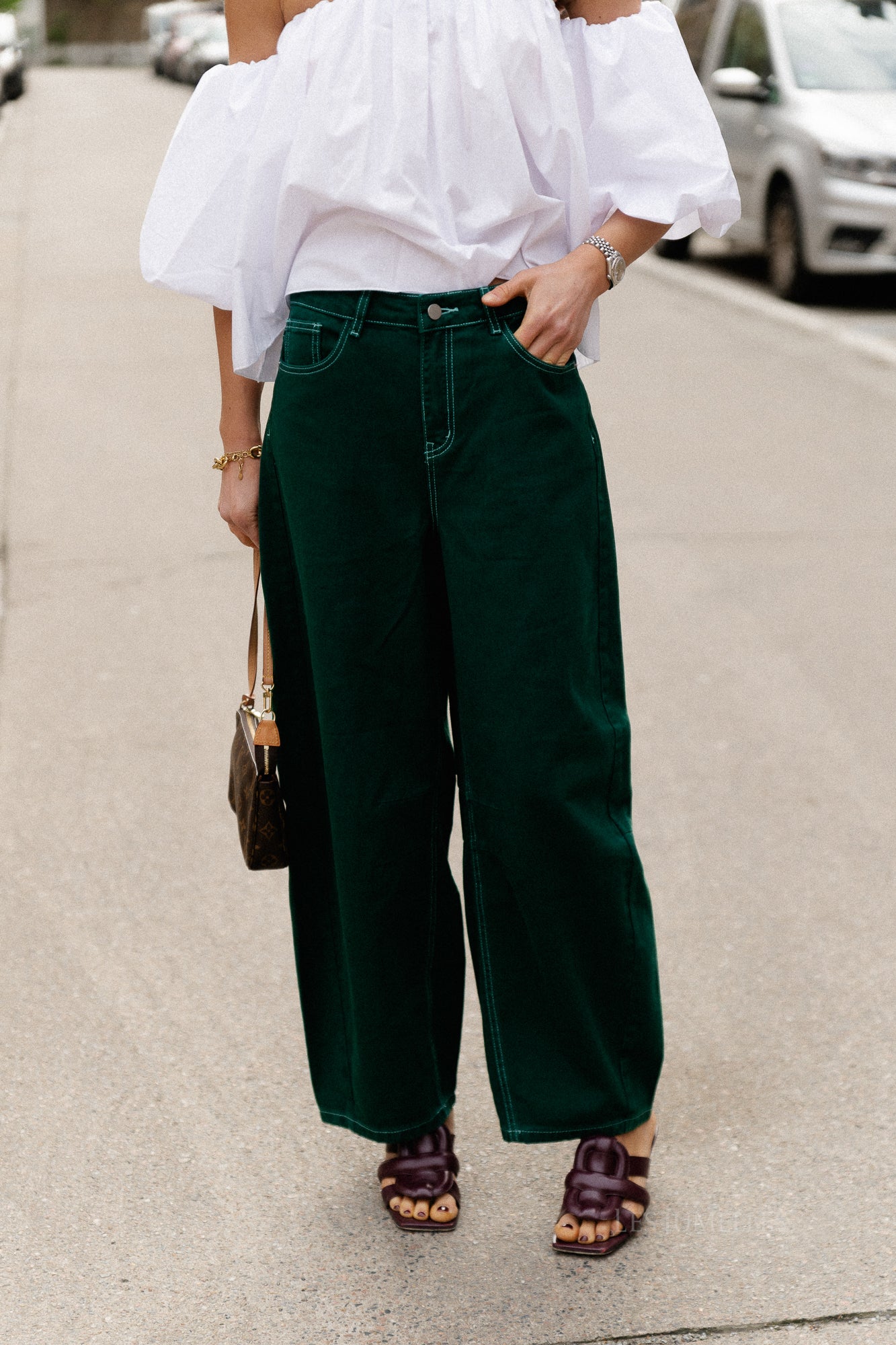 OBJMio Andrea MW cropped twill jeans botanical garden