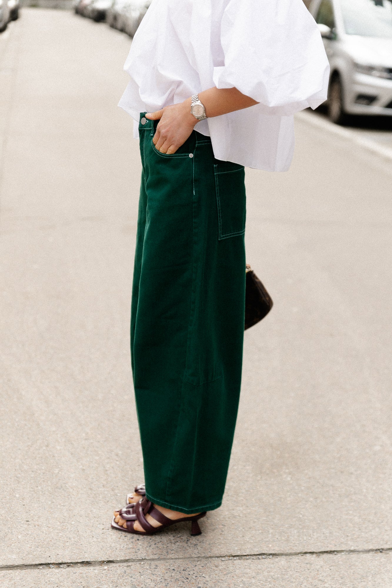 OBJMio Andrea MW cropped twill jeans botanical garden