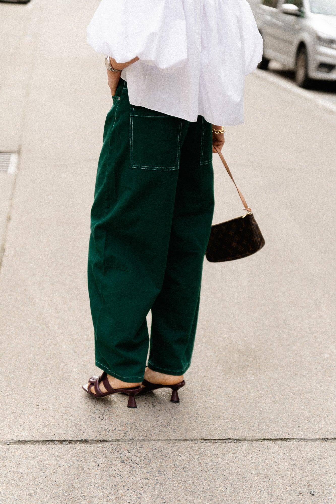 OBJMio Andrea MW cropped twill jeans botanical garden