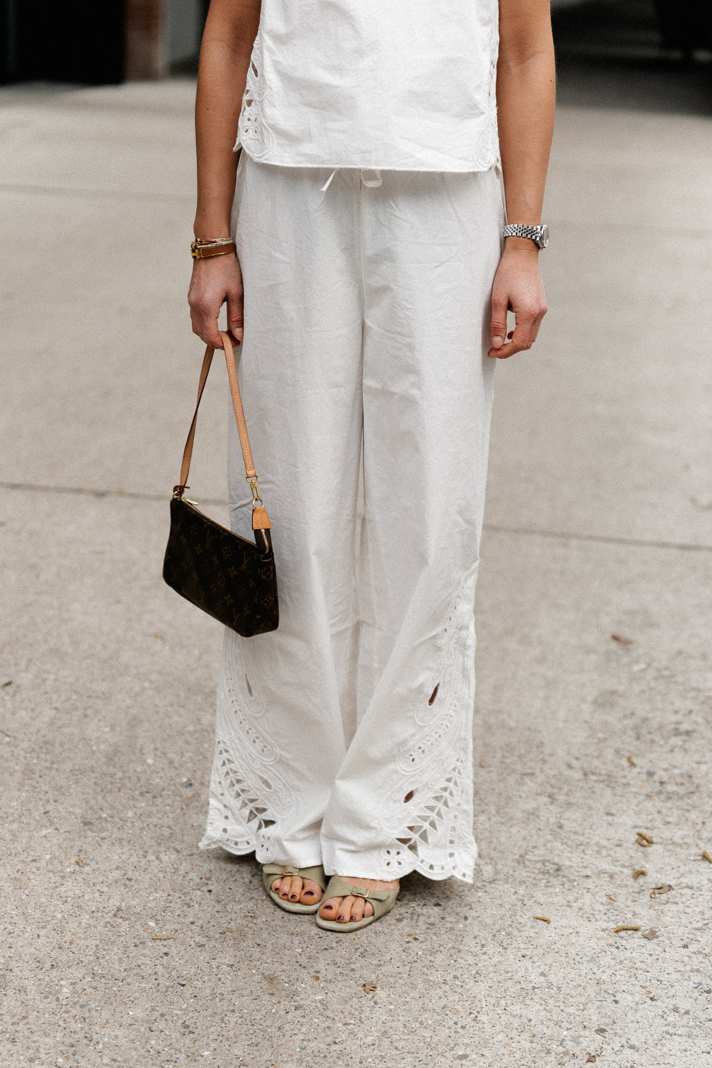 OBJMadia MW wide pant cloud dancer