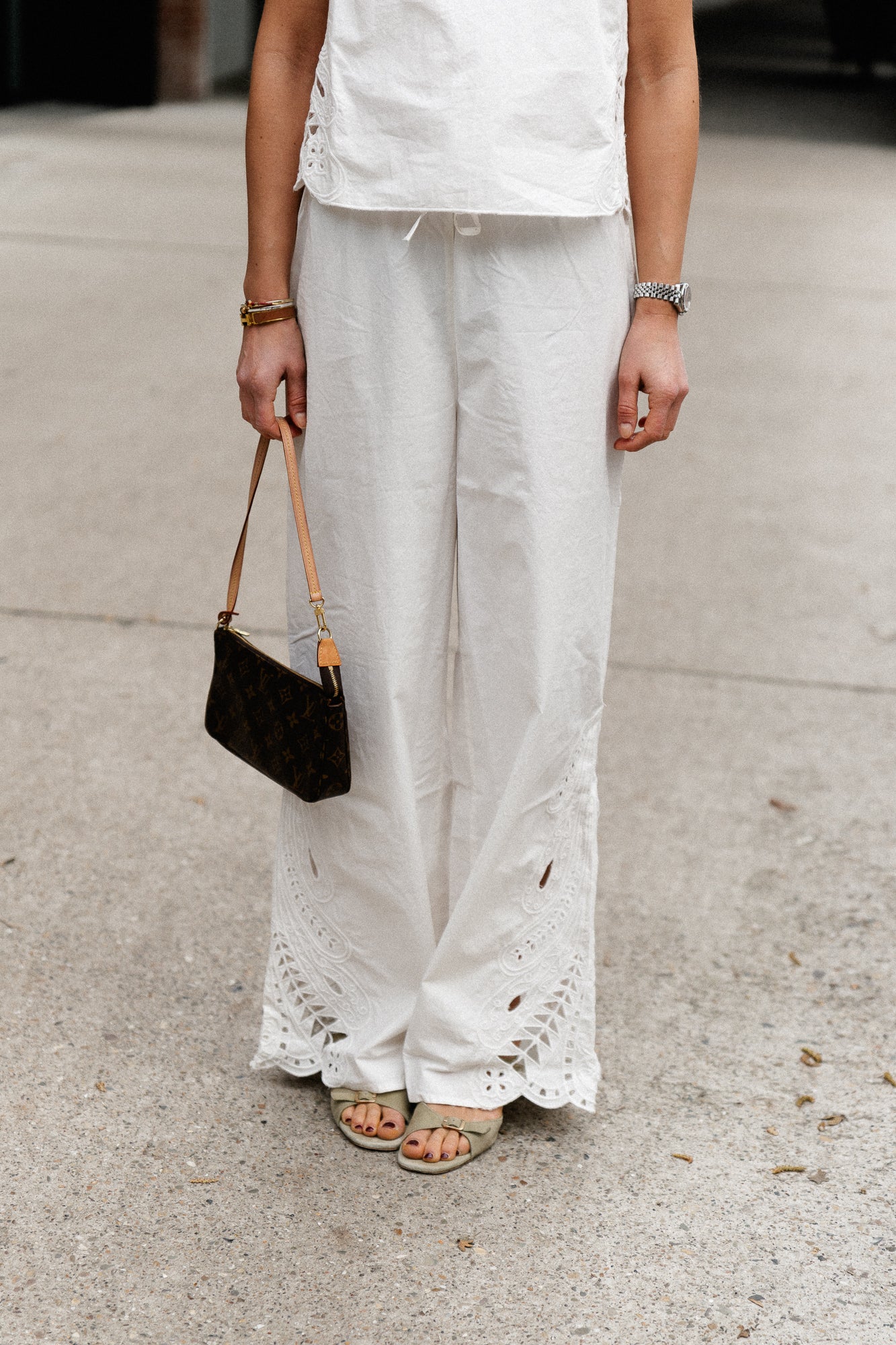 OBJMadia MW wide pant cloud dancer