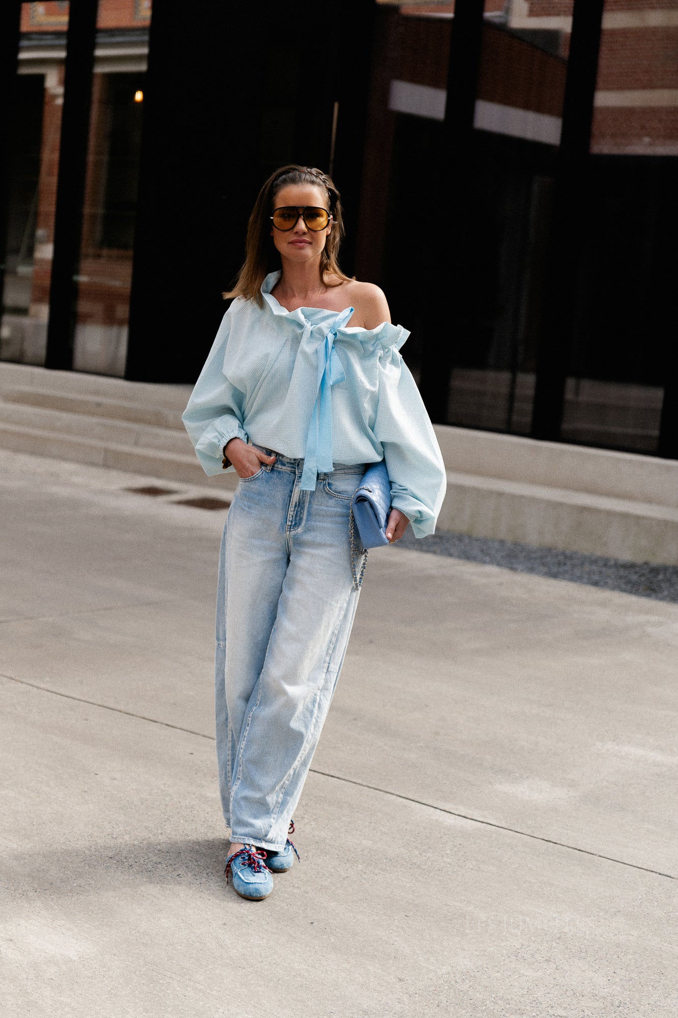 OBJMoji Elsa MW Super Barrel Jeans Hellblauer Denim