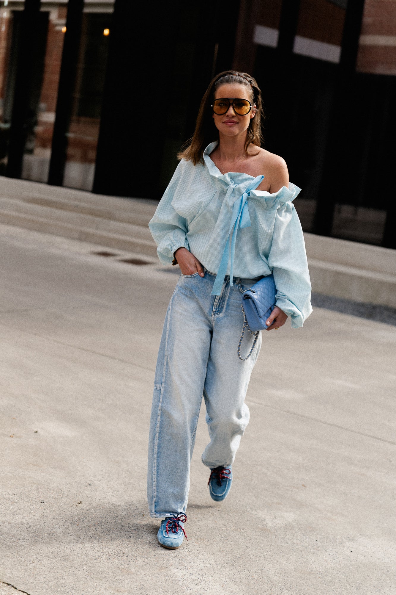 OBJMoji Elsa MW Super Barrel Jeans Hellblauer Denim