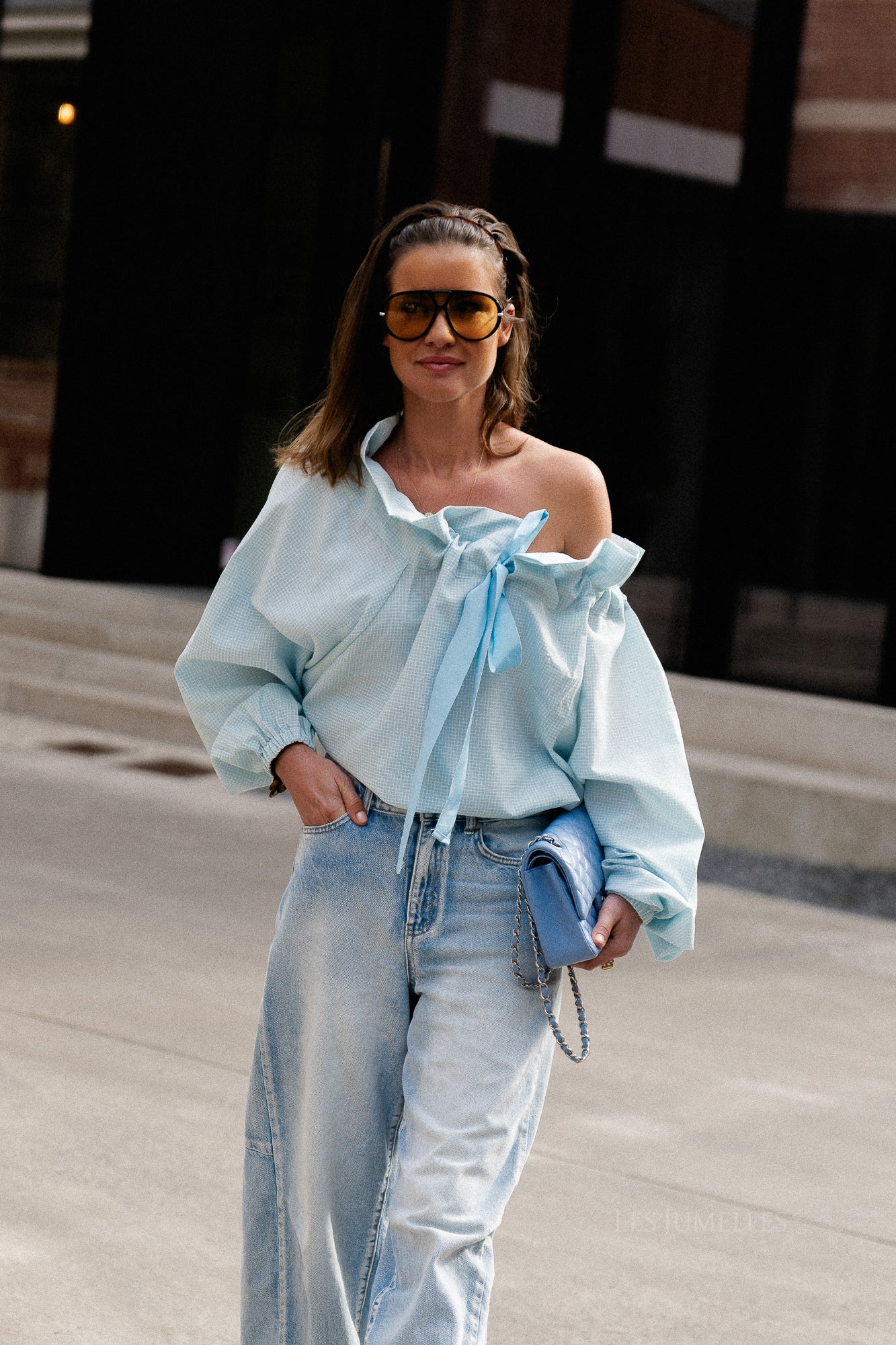 OBJMoji Elsa MW Super Barrel Jeans Hellblauer Denim