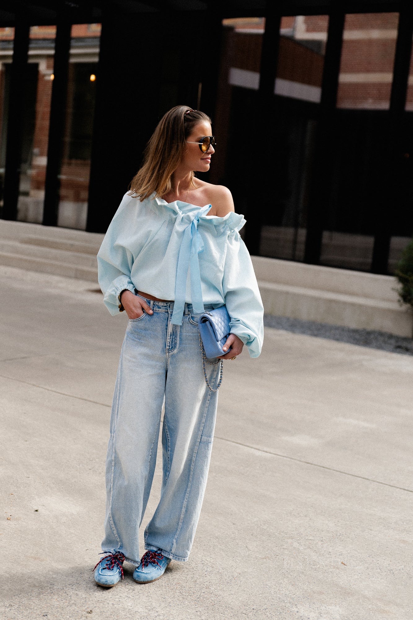 OBJMoji Elsa MW Super Barrel Jeans Hellblauer Denim