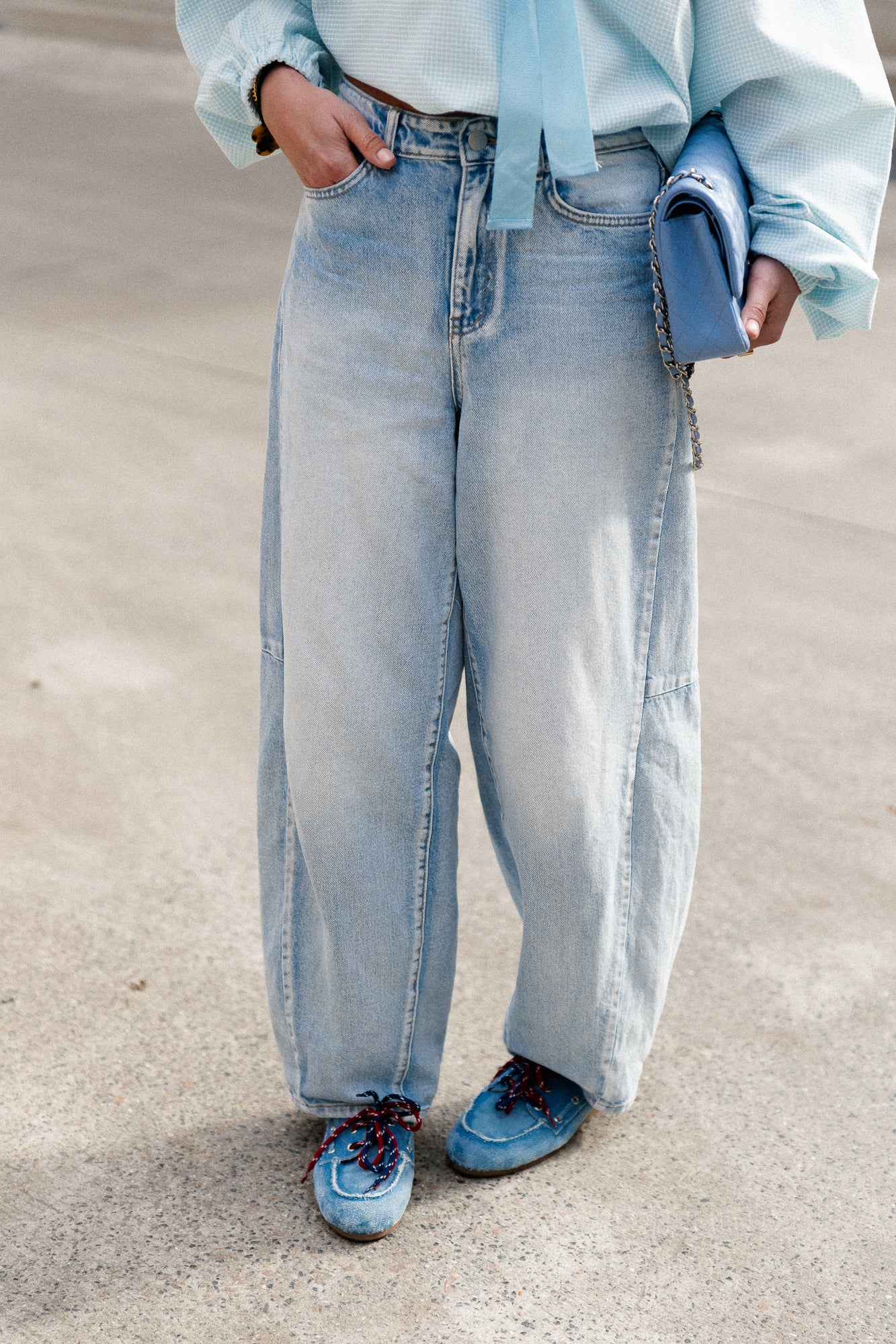 OBJMoji Elsa MW Super Barrel Jeans Hellblauer Denim