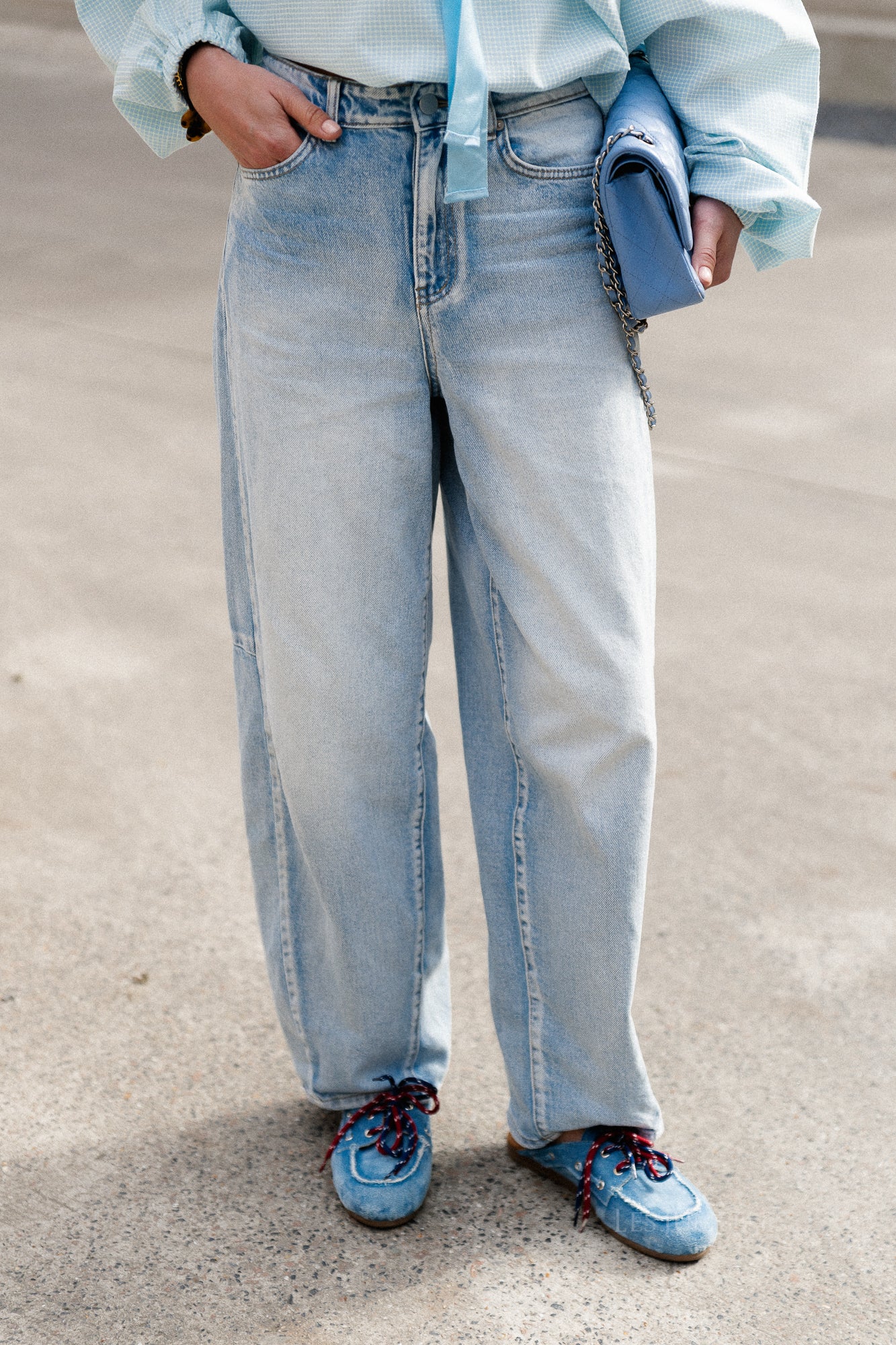 OBJMoji Elsa MW Super Barrel Jeans Hellblauer Denim