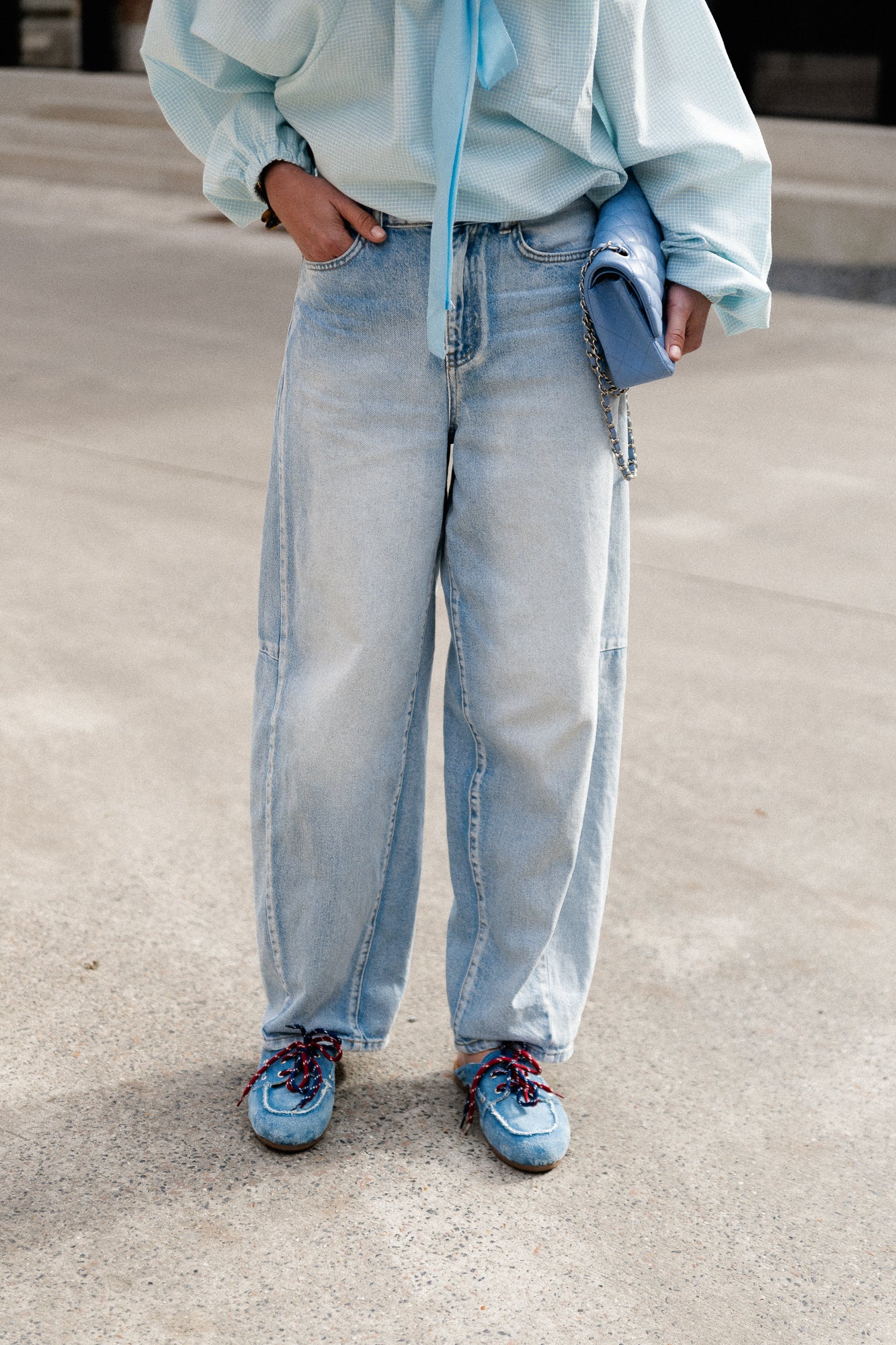 OBJMoji Elsa MW Super Barrel Jeans Hellblauer Denim