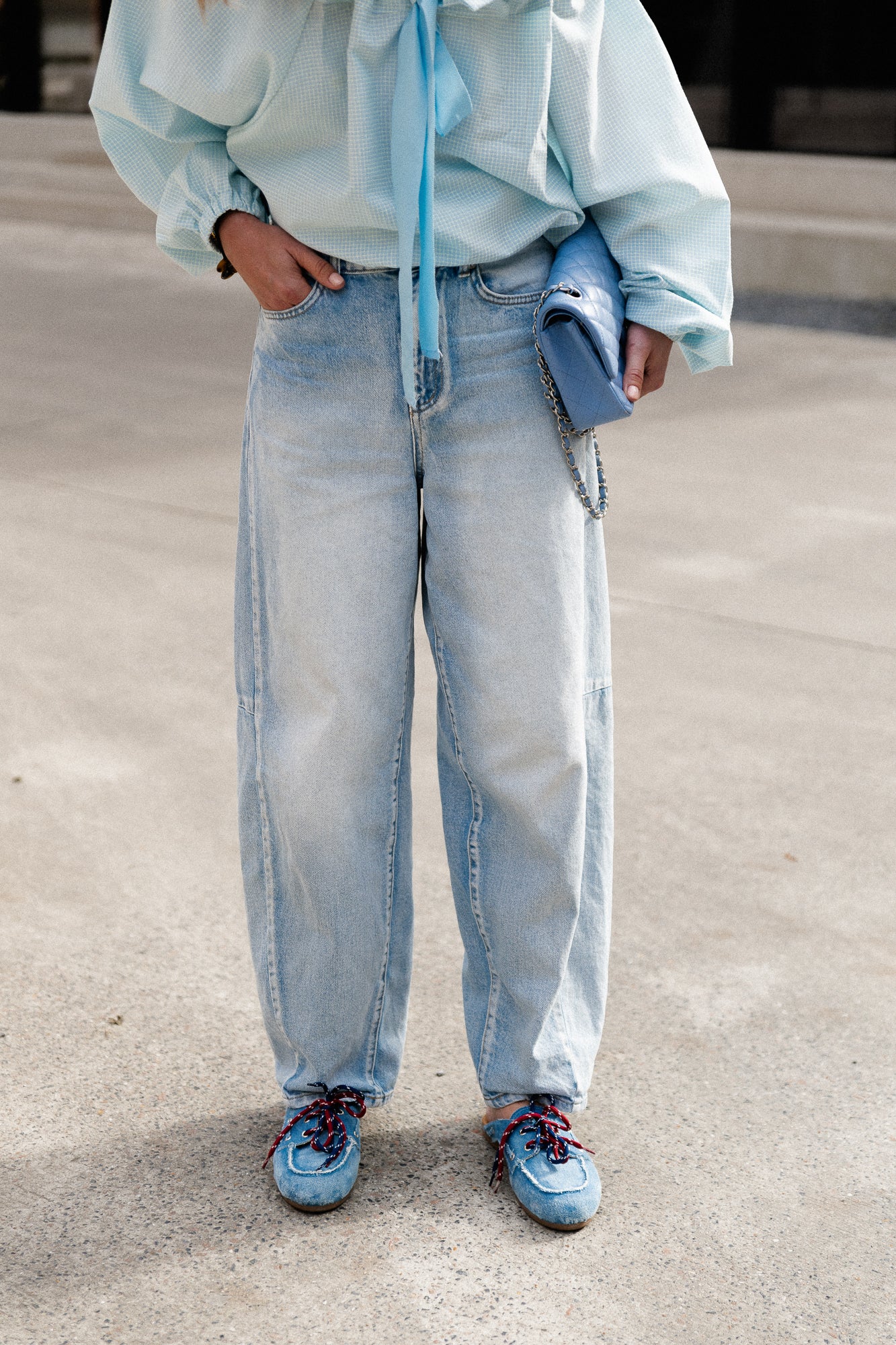 OBJMoji Elsa MW Super Barrel Jeans Hellblauer Denim