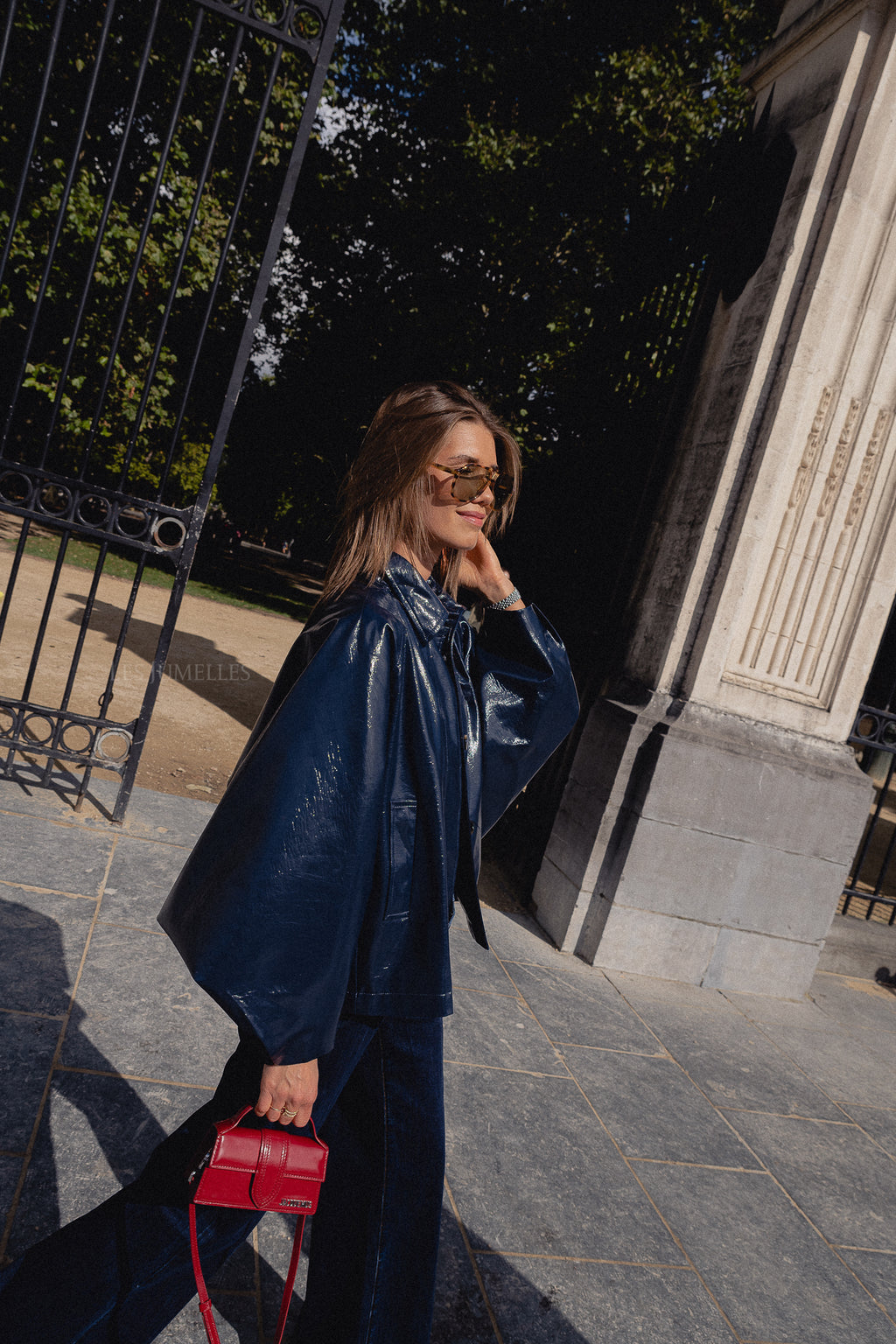 Jodie PU jacket navy