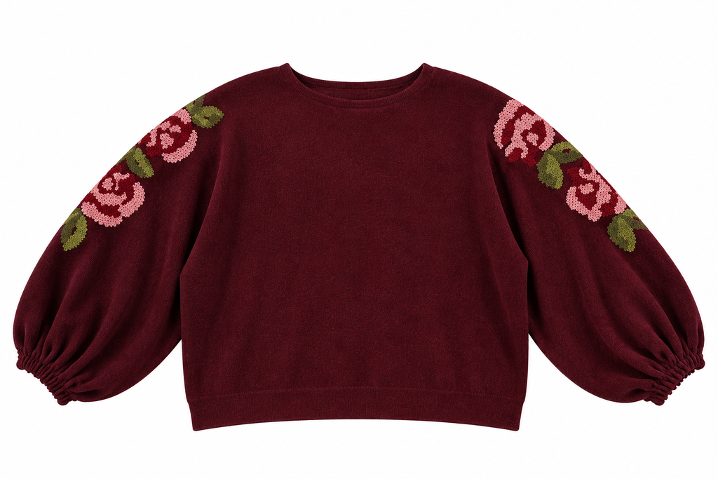 Theresa off shoulder sweatshirt burgundy