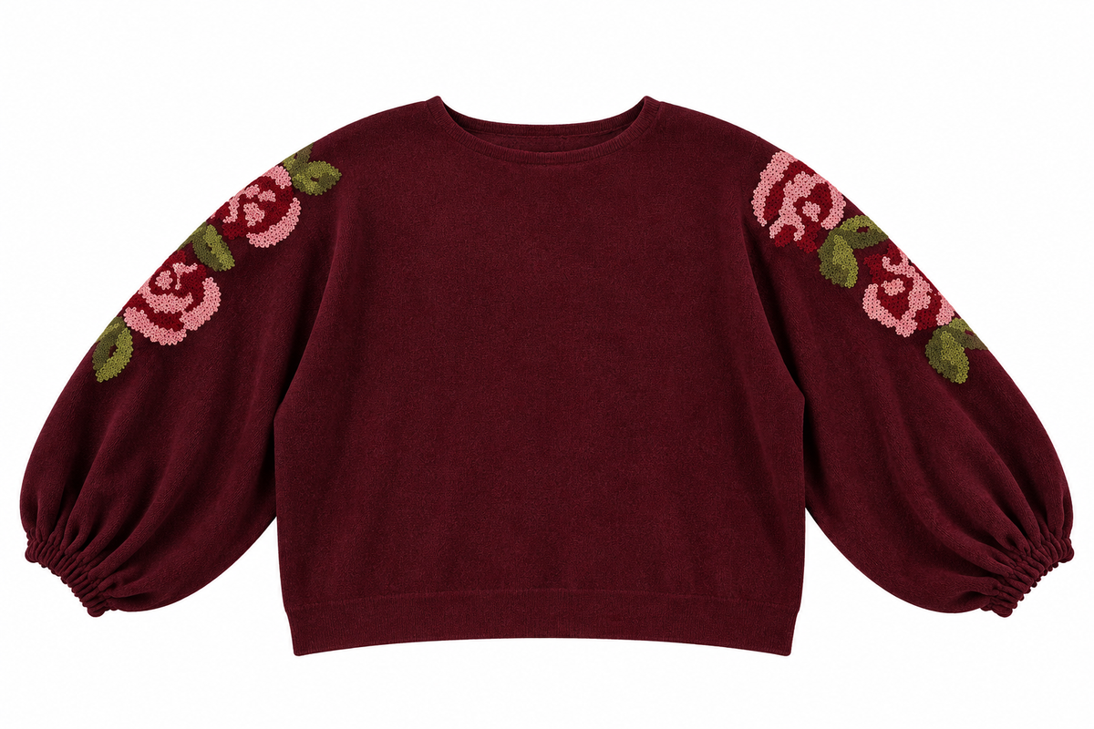Theresa off shoulder sweatshirt burgundy